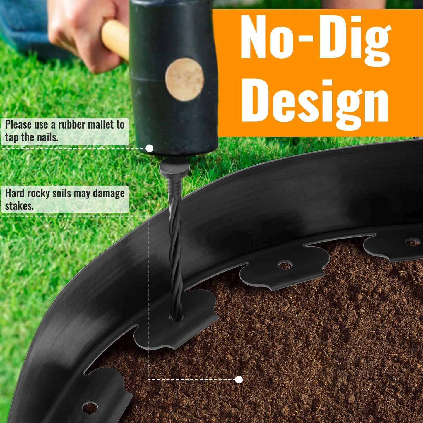 Landscape Edging 4 Inch Tall 80 FT, Garden Edging for Landscaping with 90 Pcs Anchoring Spikes & 5 Connectors, Flexible Garden Border Edging for Landscaping, Yard Lawn, Flower Beds