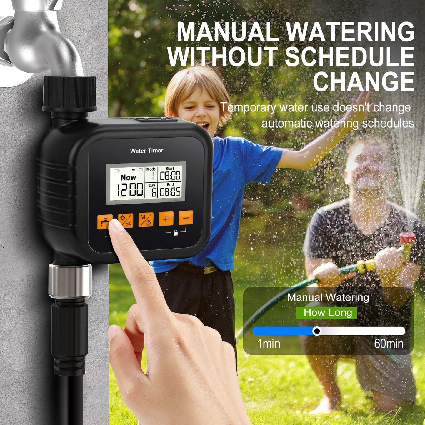 Sprinkler Timer, Water Hose Timer for Garden and Outdoor Irrigation, Garden Irriration System Controller with Rain Sensing.