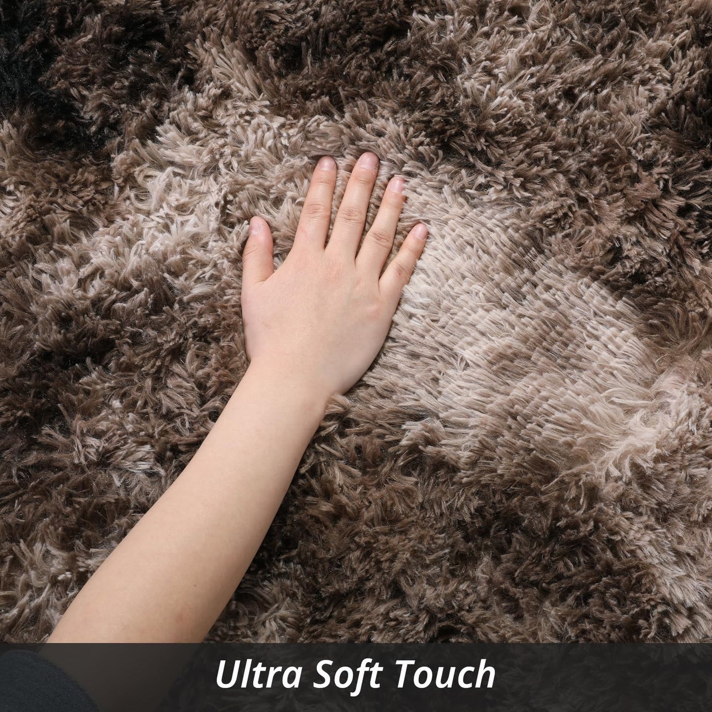 HOMBYS Shaggy Area Rug 10x14 Feet, Ultra Fuzzy Large Plush Faux Fur Carpet for Living Room Bedroom, Non-Skid Fuzzy Rug for Kids Playroom Home Decor,