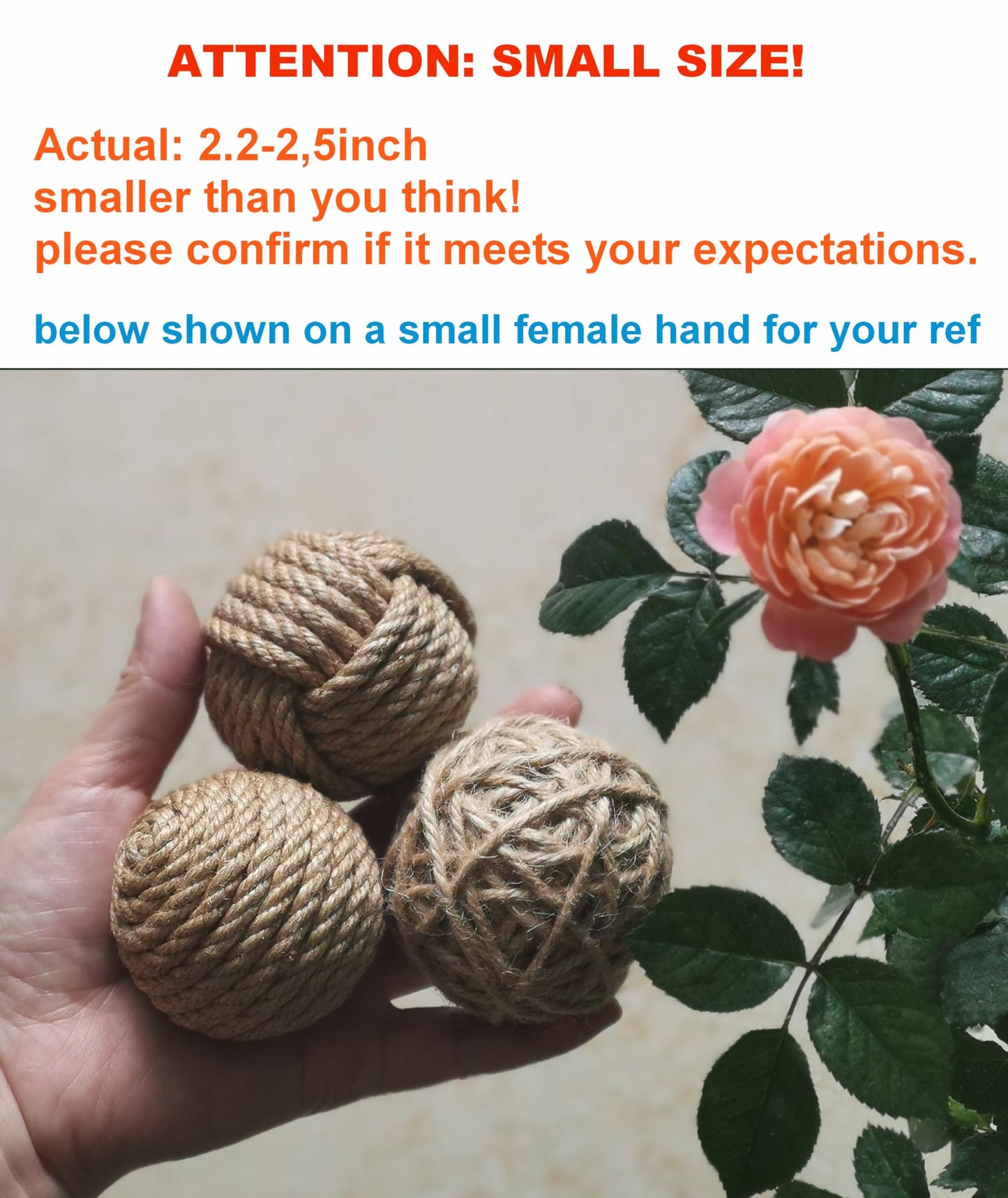 Elkpruu Rustic Jute Orbs Set of 8, Farmhouse Decorative Balls for Bowls, Vase Fillers, Christmas Centerpiece, Handwoven Home Decor Ornaments, Potpourri Accents