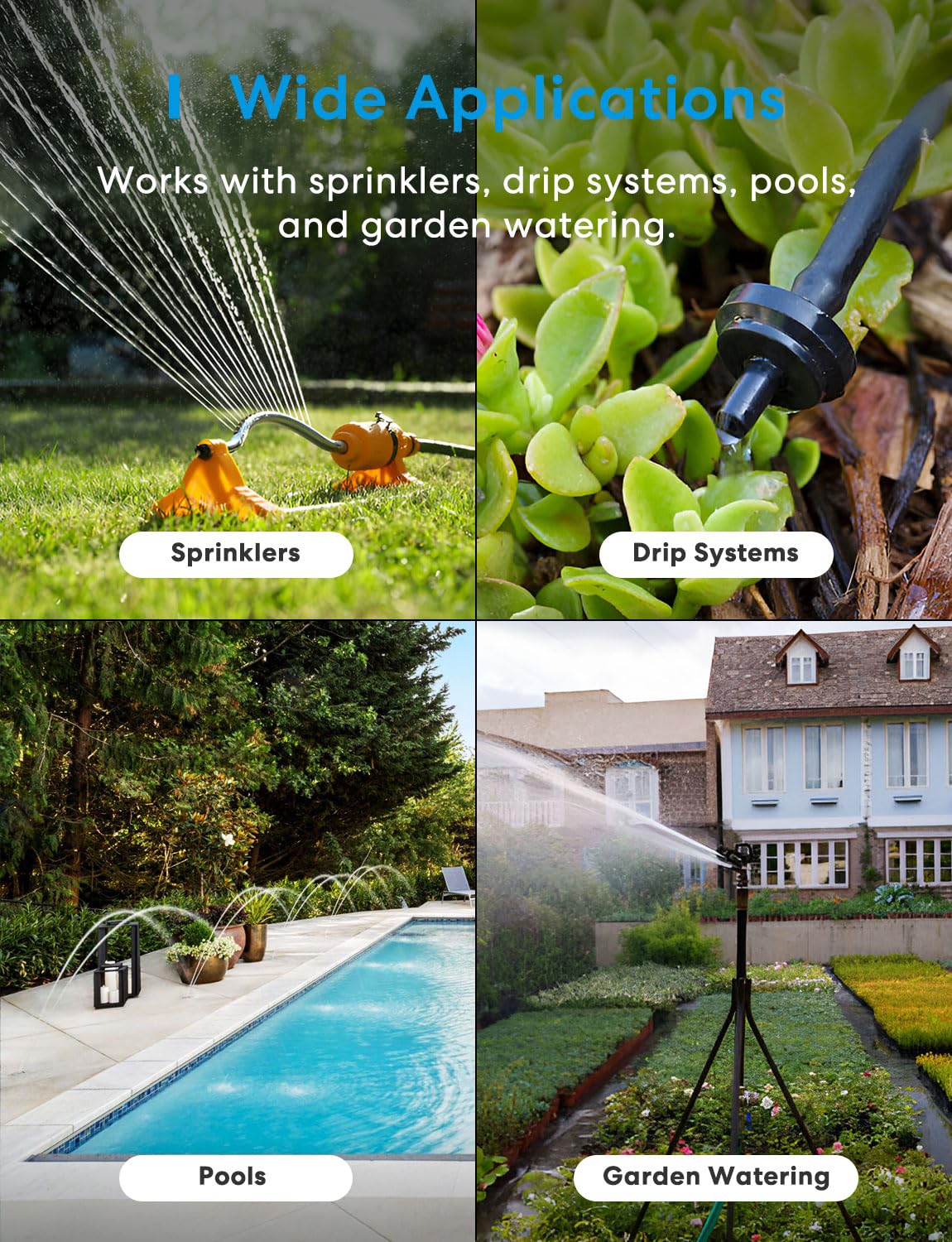meross WiFi Water Timer for Garden Hose, Smart Hose Timer with Brass Inlet & Outet, WiFi Sprinkler Valve Work with Alexa & Google Assistant, Smart Rain Skip for Lawn, Garden & Yard