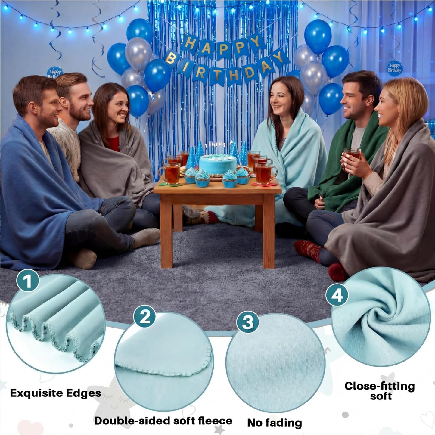 Newwiee 12 Pcs Fleece Throw Blankets Bulk 50'' x 60'' Oeko-tex Standard 100 Certified Spring Outdoor Wedding Guest Blankets Lightweight for Sleepover Donation Lap Pet Sofa Home (Green Shades)