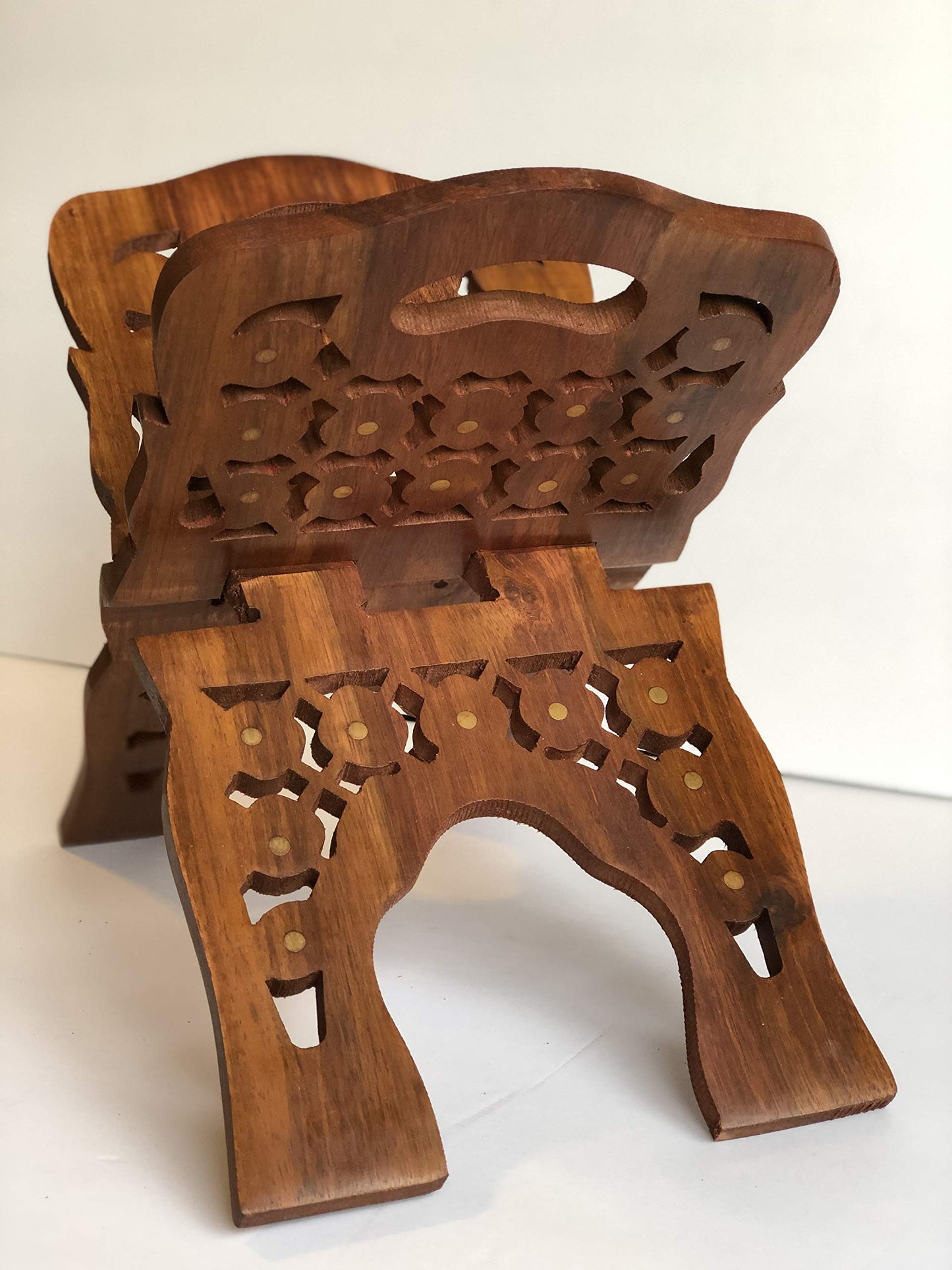 YOUNI - Wooden Quran Folding Stand/Rahel/Holder Book. حامل قرآن خشبي (Medium 8" Height X 13" Wide)