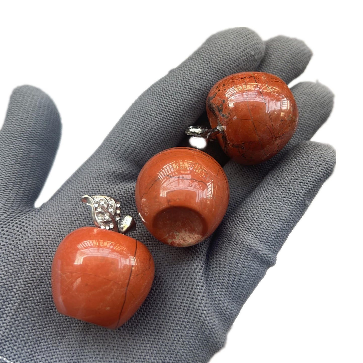 Sunshcat Natural Red Jasper 1.18 Inchs Apple Crystal and Healing Stone Statues,Room Decoration Christmas Decorations Thanksgiving Gifts Office Gifts Collectibles