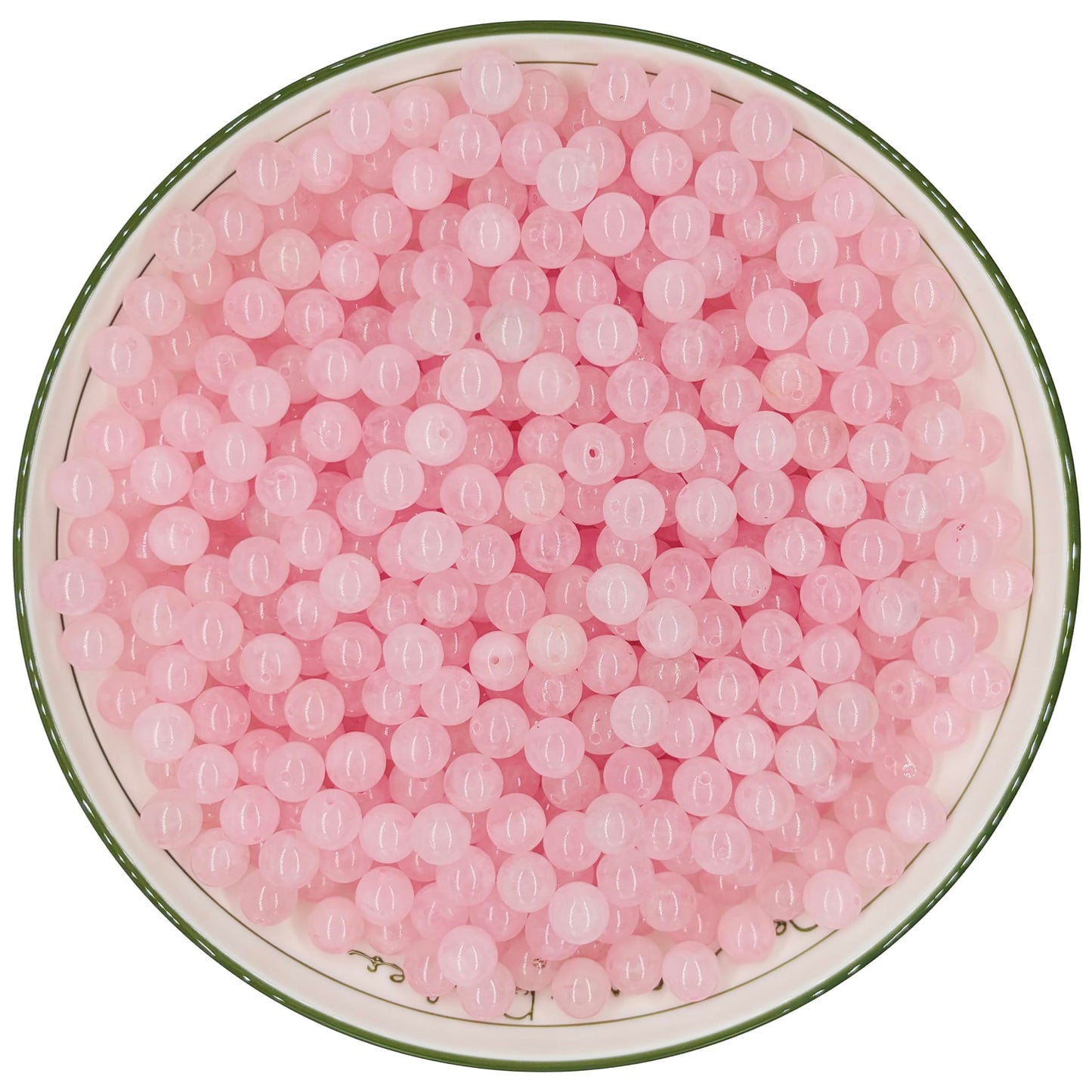 WHNKFB 10mm 50PCS Natural Full-Bodied Rose Quartz Round Beads, Opaque Loose Pink Crystal Beads for Jewelry Making Craft - 4mm 6mm 8mm 10mm Options with Free Elastic Cord