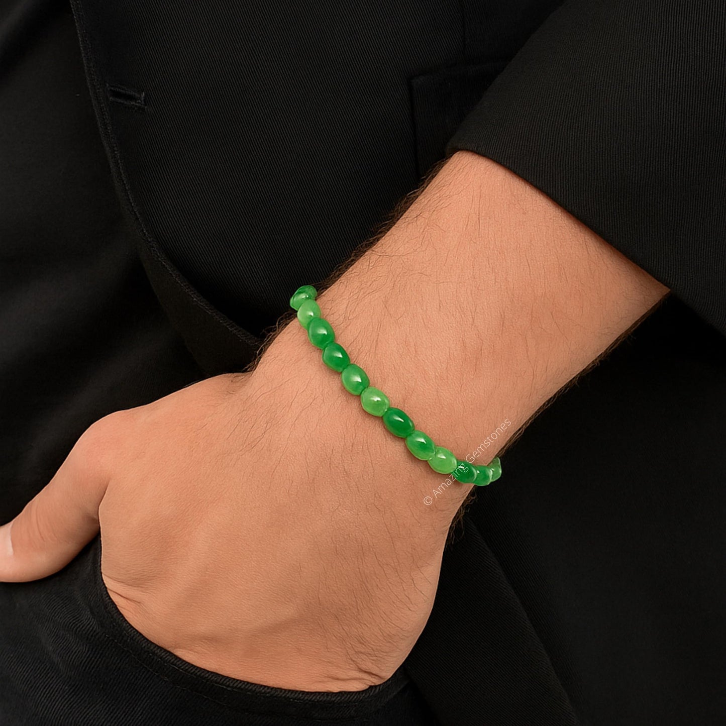 Amazing Gemstone Green Aventurine Bracelet for Women Men's Gifts - Chakra Protection Mens Bracelet - Aventurine Crystal Tumbled Stone - Beaded Pulseras Para Hombres Mujer Christmas Stocking Stuffers