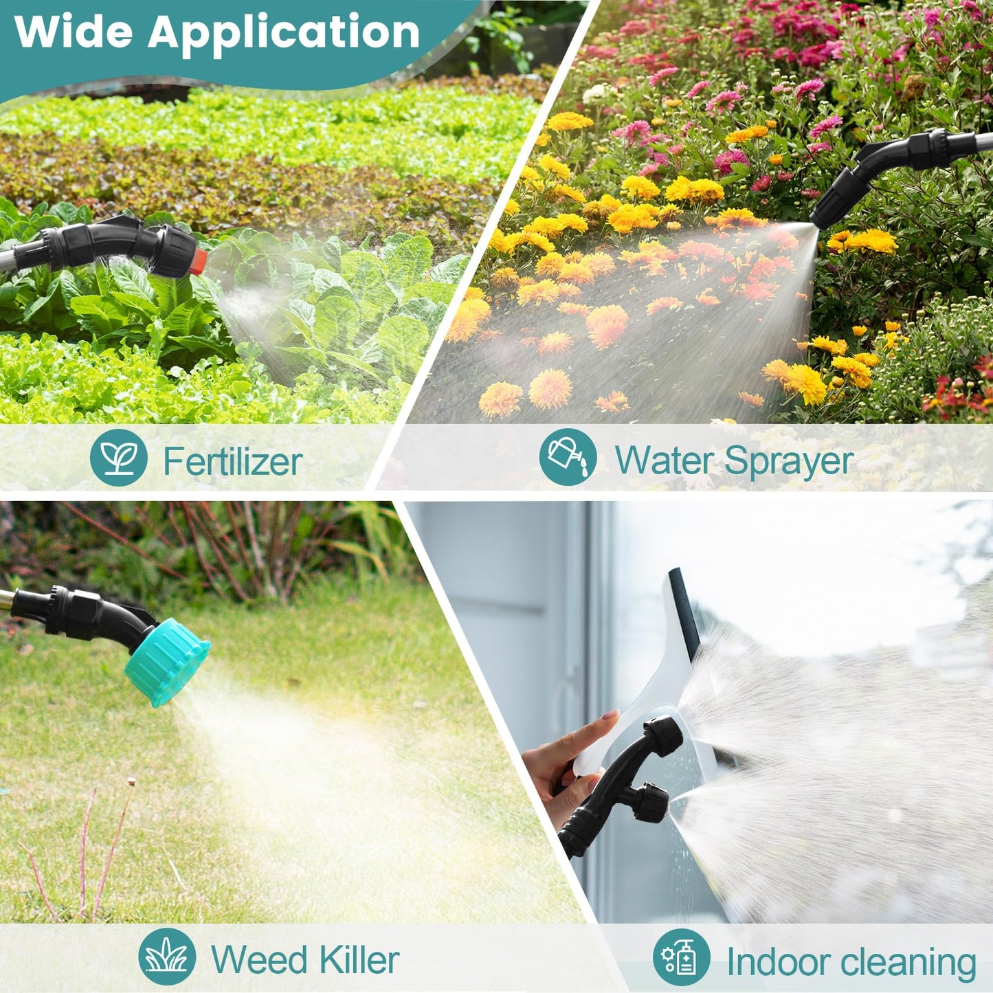 Battery Powered Sprayer 2 Gallon, 2026 Upgrade Electric Sprayer with 3 Adjustable Speed, Battery Indicator, 4 Mist Nozzles, Rechargeable Retractable Wand with Adjustable Shoulder Strap for Lawn Garden