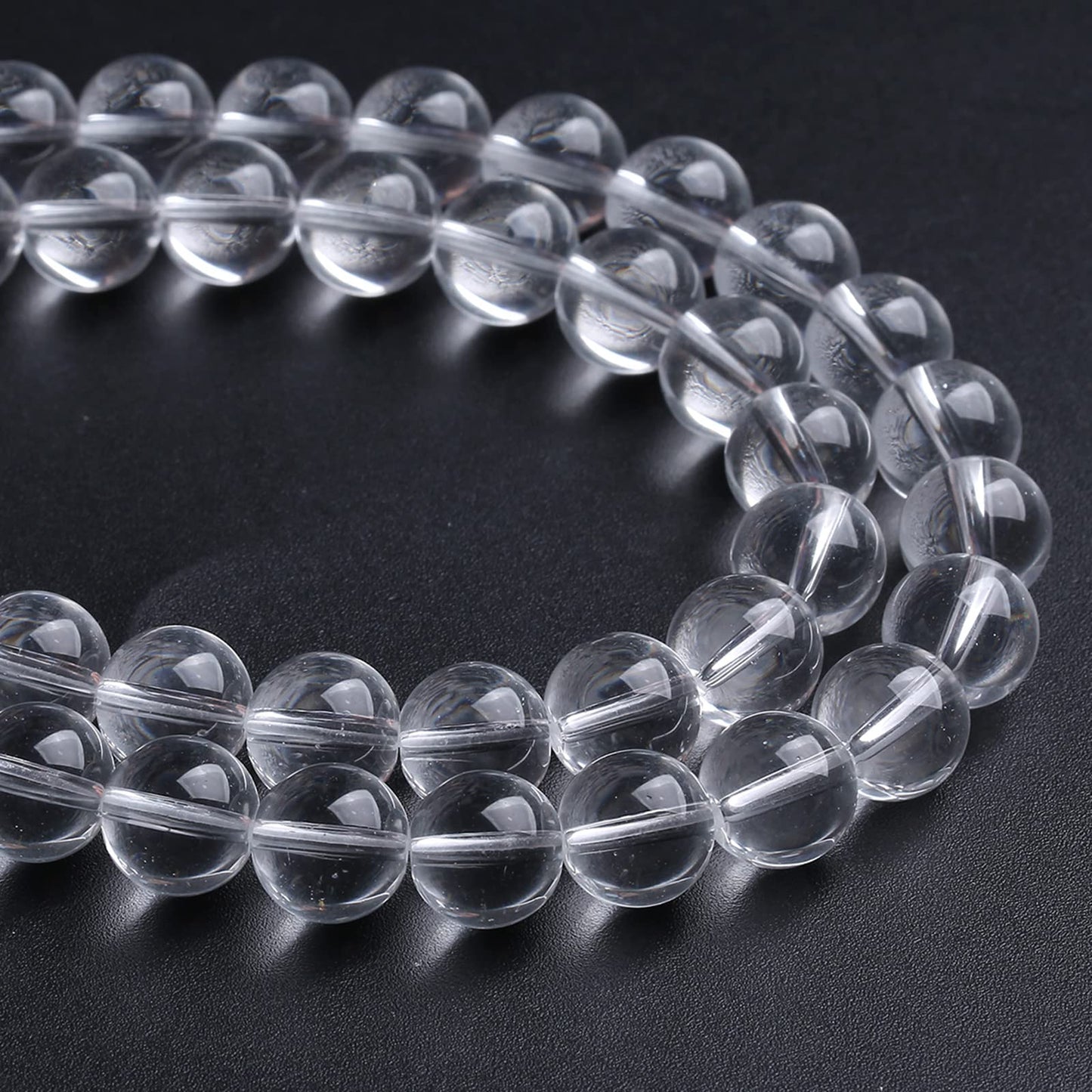 8MM 46PCS Clean Glass Spacer Loose Beads for Jewelry Making DIY Bracelet Necklace