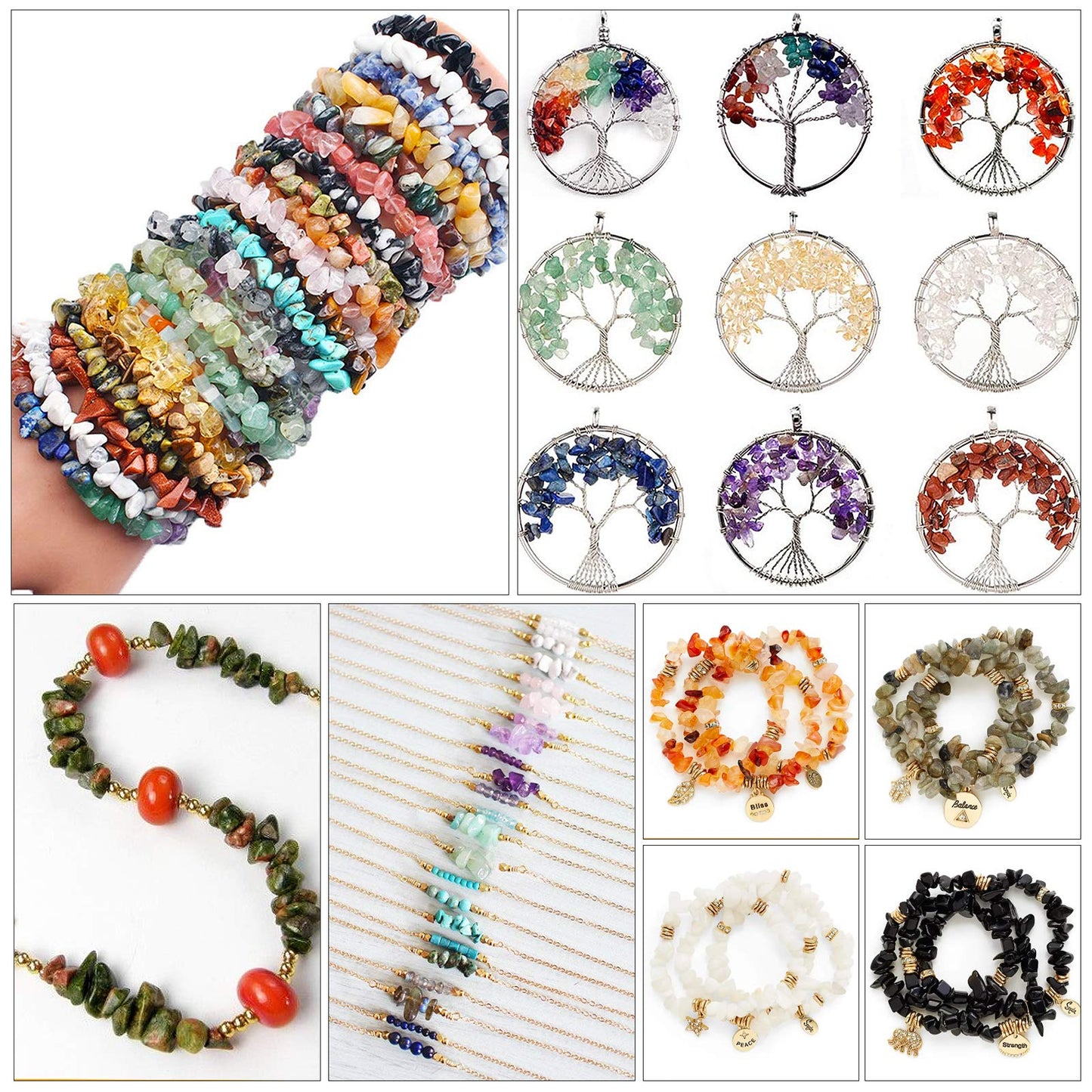 500 pcs Natural Chip Stone Beads, Lapis Lazuli 5-8 mm Irregular Gemstones Healing Crystal Loose Rocks Bead Hole Drilled for Jewelry Making Bracelet
