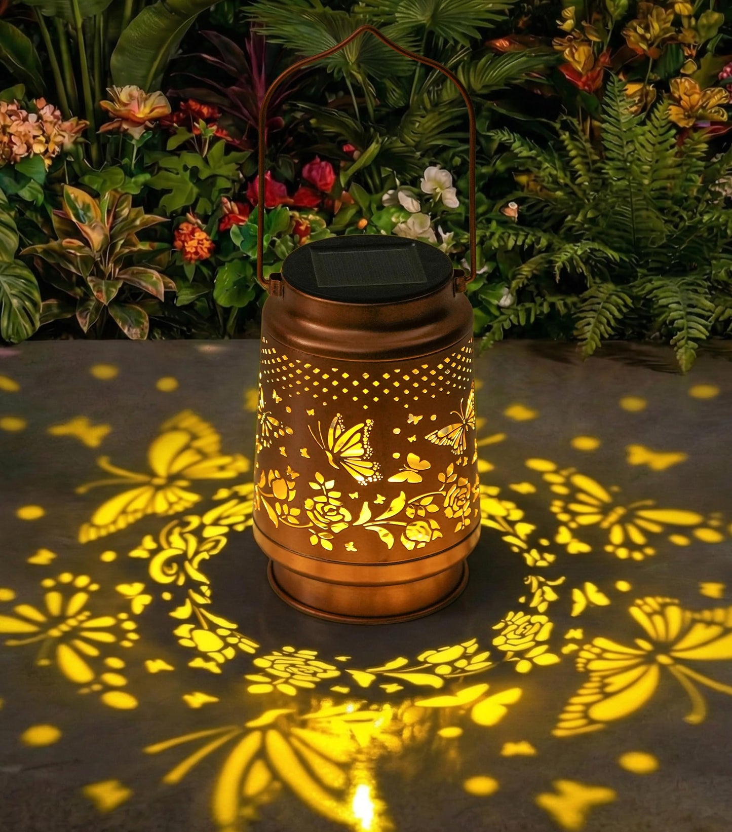 FancyPlus Solar Lanterns Outdoor Waterproof, Butterfly Birthday Gifts for Women Mom Grandma, Garden Hanging Solar Lantern Lights for Patio