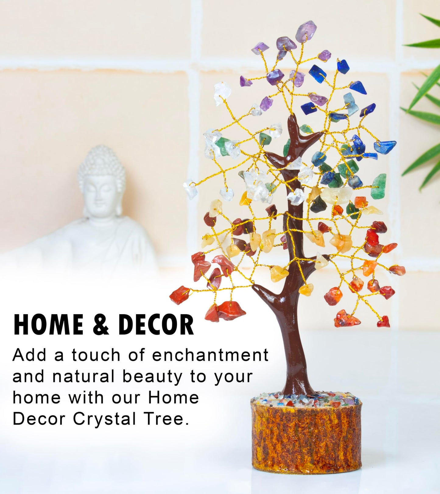 Crocon® 7 Chakra Crystal Tree of Life, Unique Gifts for Women, Meditation, Office Desk Decor, Healing Crystals Tree Gift for Women | House Warming Gift New Home Decoration Present Sister Mom Grandma