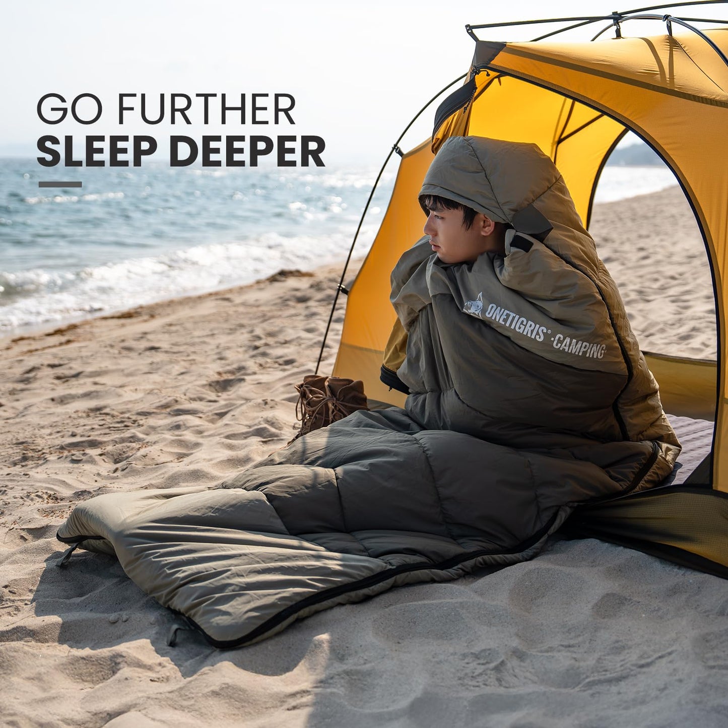 OneTigris Envelope 3 Season Sleeping Bag Extra-Wide Warm for Camping Backpacking Travel Outdoor Activities