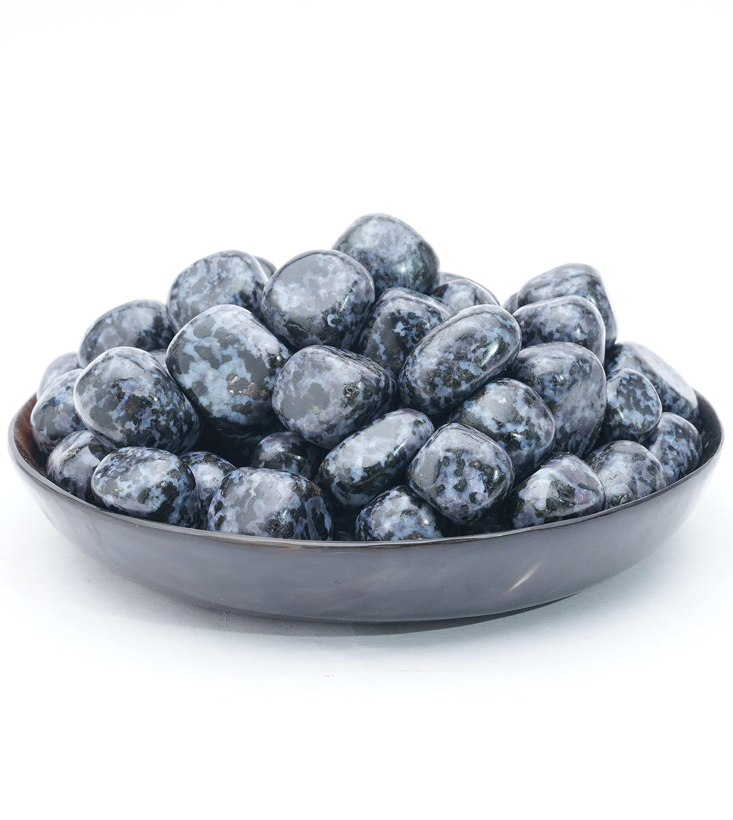 "Crocon 1LB Indigo Gabbro Tumbled Stones and Crystals bulk 2000+ Carats Natural Crystal Kit for Reiki Healing Crystal Polished, Tumble Stones, Chakra Balancing, Reiki Gift, Home Decor Size : 2025 mm"