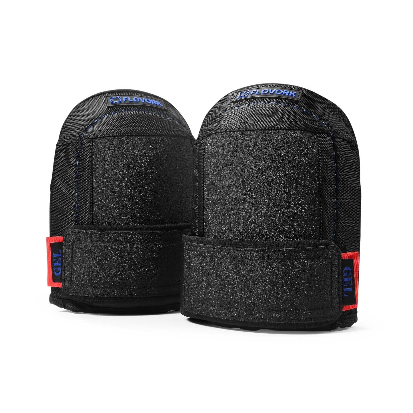 FLOVORK Knee Pads for Flooring Roofing Gardening Concrete with Soft GEL Padding,Machine Washable,PU Leather, Black Large
