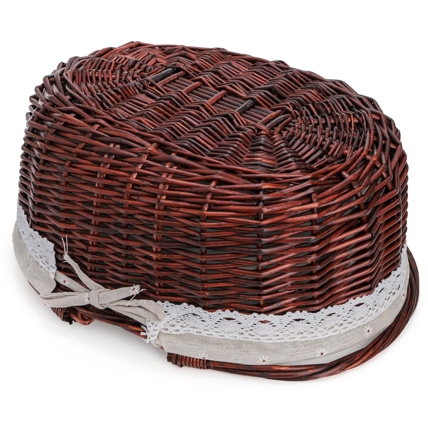 Dicunoy Wicker Picnic Basket with Handle, Large Empty Gift Basket to fill, Open Top Market Harvest Baskets for Garden, Fruit, Candy, Wine, Egg Gathering, Wedding, Vegetables