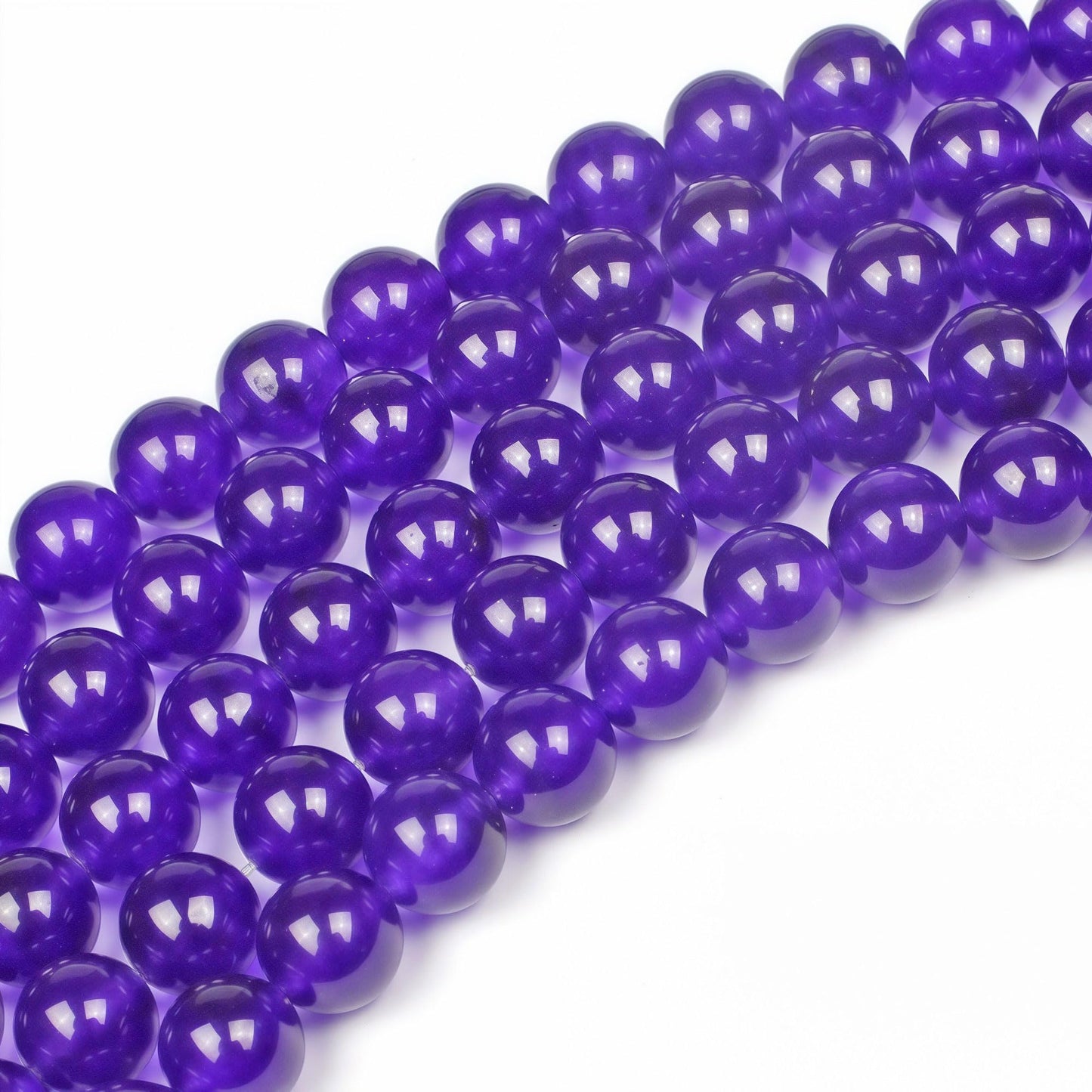 MJDCB Natural Stone Beads Purple Jade Round Loose Beads for Jewelry Making DIY Bracelet Necklace (10mm)
