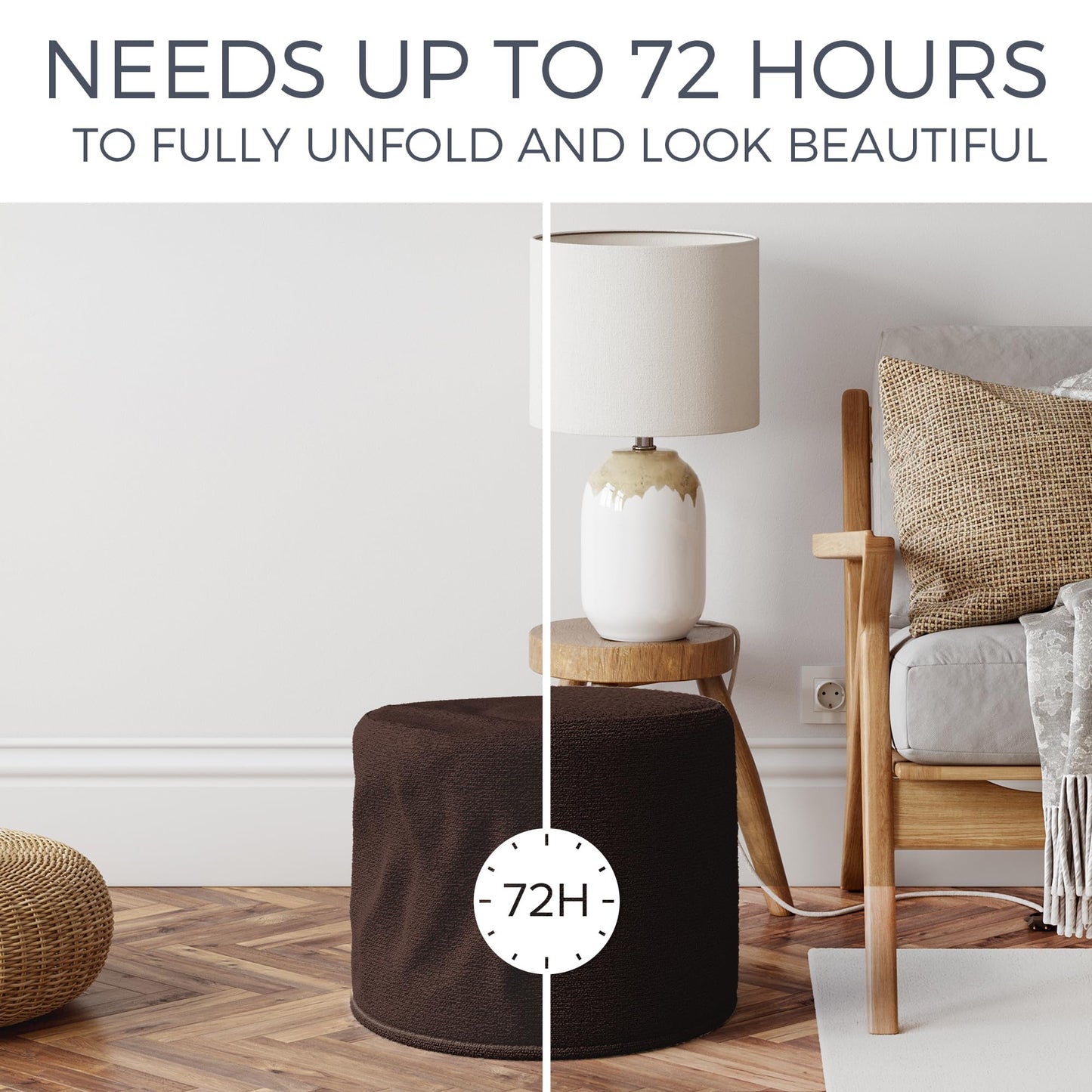ZICOTO Beautiful Boucle Pouf Ottoman and Foot Rest - Elevate Your Living Room Decor with Lightweight Comfort and Charm - A Modern Foam Stuffed Poof Perfect to Rest Your Feet
