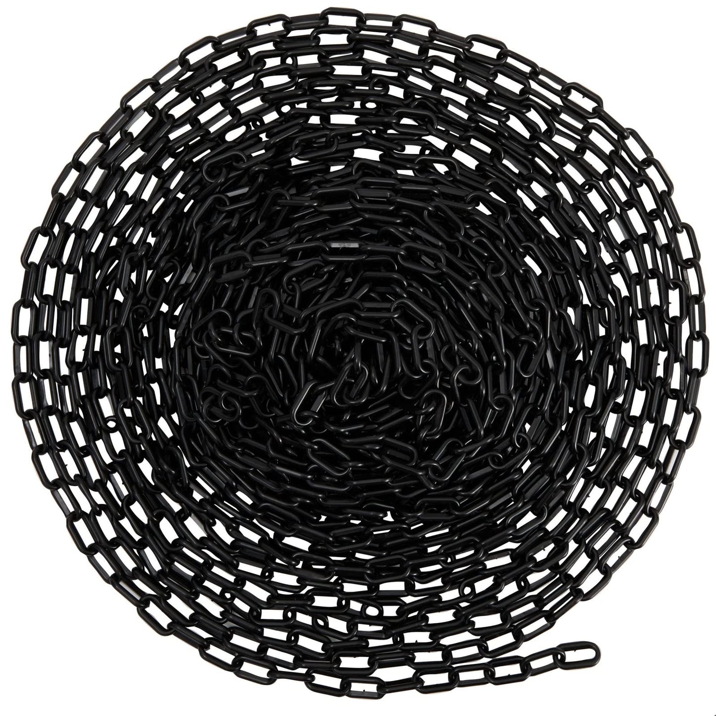 Stockroom Plus Plastic Chain - 100 ft, Black Plastic Chain Links - Safety Barrier for Fence, Driveway, Parking Lot & Gate