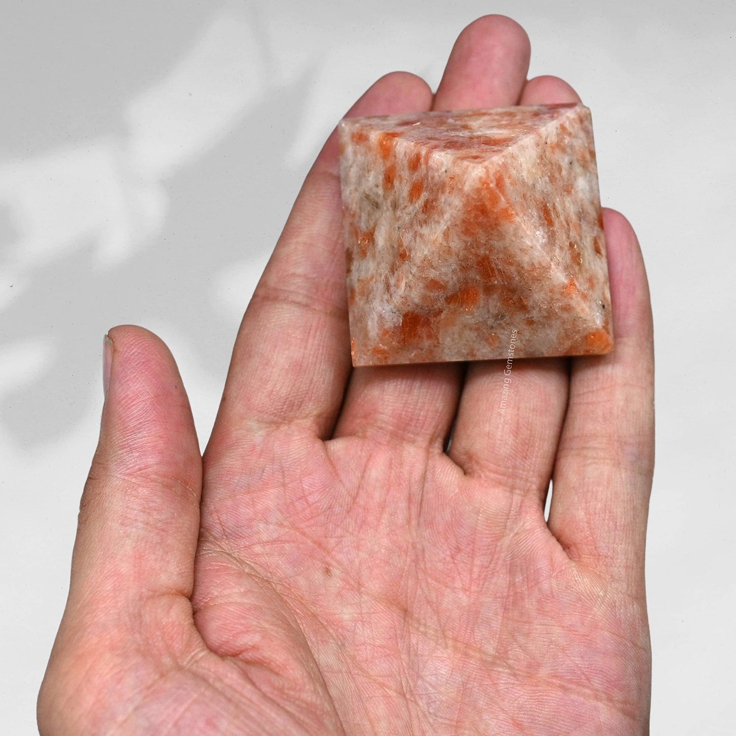 Amazing Gemstone Sunstone Pyramid Crystal Healing Stones - 2" Great Pyramid Figurine of Natural Stone Pyramid for Meditation, Reiki, Chakra Balancing and Crystal Pyramids Grid