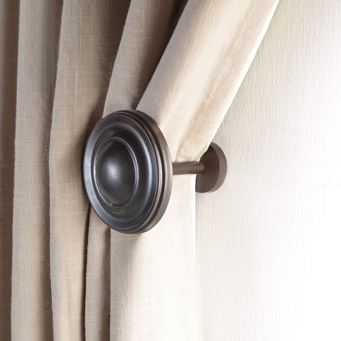 Deco Window Holdback/Curtain Tieback (Set of 2) Spin Medallion Brown Oil Rubbed