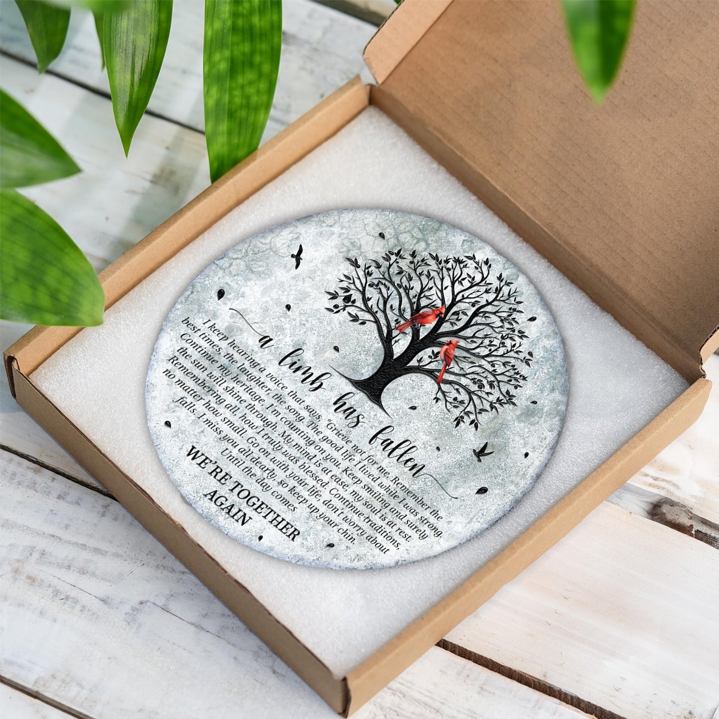 8'' Memorial Garden Stone for Loss of Loved One, Garden Stones in Memory of Loved Ones, Sympathy Gift Mothers Day, Weatherproof Outdoor Memorial Plaques, Remembrance Natural Stone with Stand HS8-8