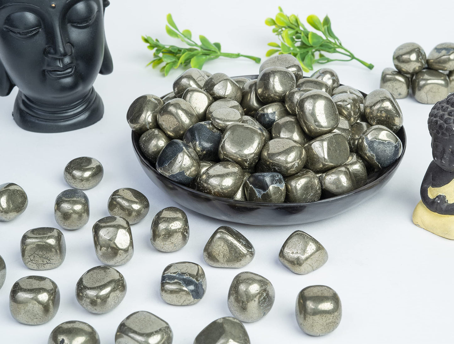 Crocon 1LB Golden Pyrite Tumbled Stones and Crystals Bulk Natural Crystal Kit for Reiki Healing Crystal Polished, Tumble Stones, Chakra Balancing, Good Luck, Reiki Gift, Home Decor Size : 20-25 mm