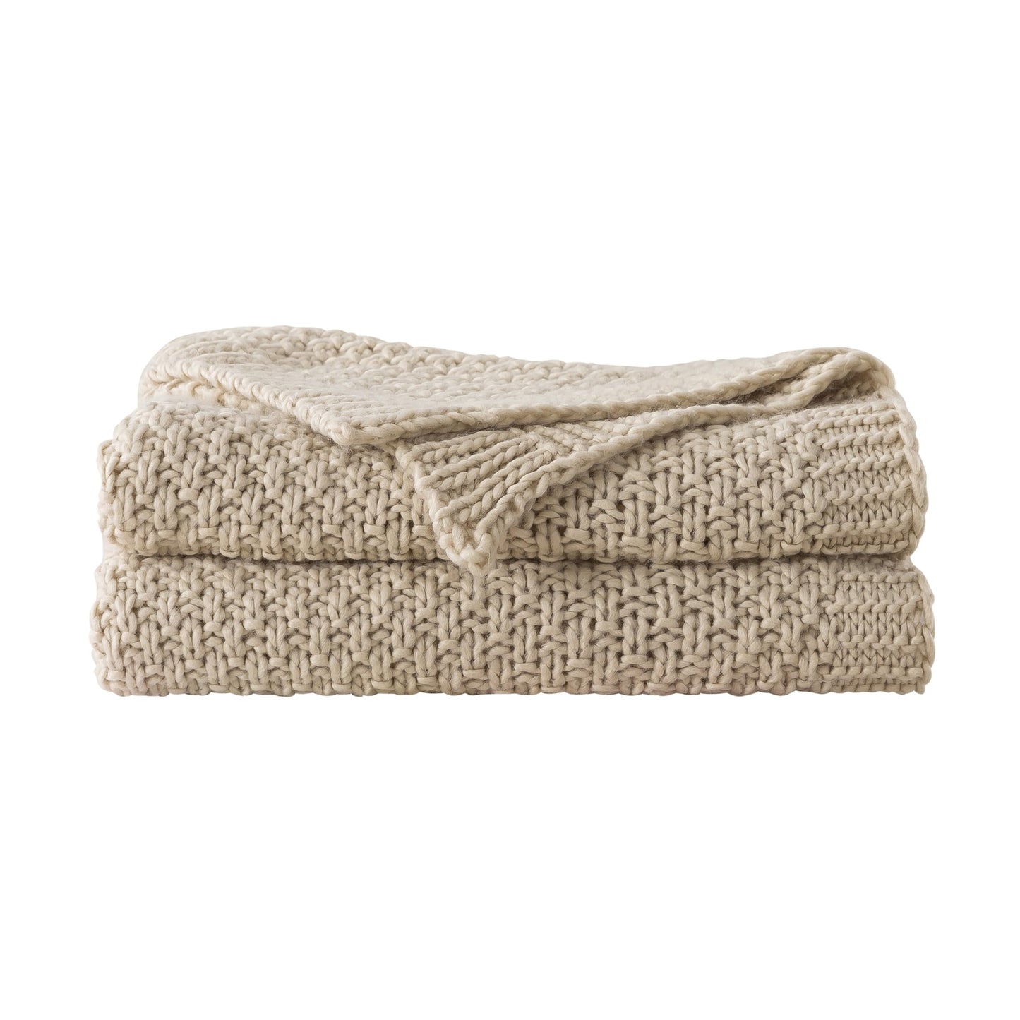 WDCOZY Chunky Cable Knit Throw Blanket Super Soft Warm Knitted Throw Blanket for Couch, Sofa, Chair, Bed Lightweight Breathable Cozy Comfortable Home Decorative Camel Tan Beige 50x60 Inches