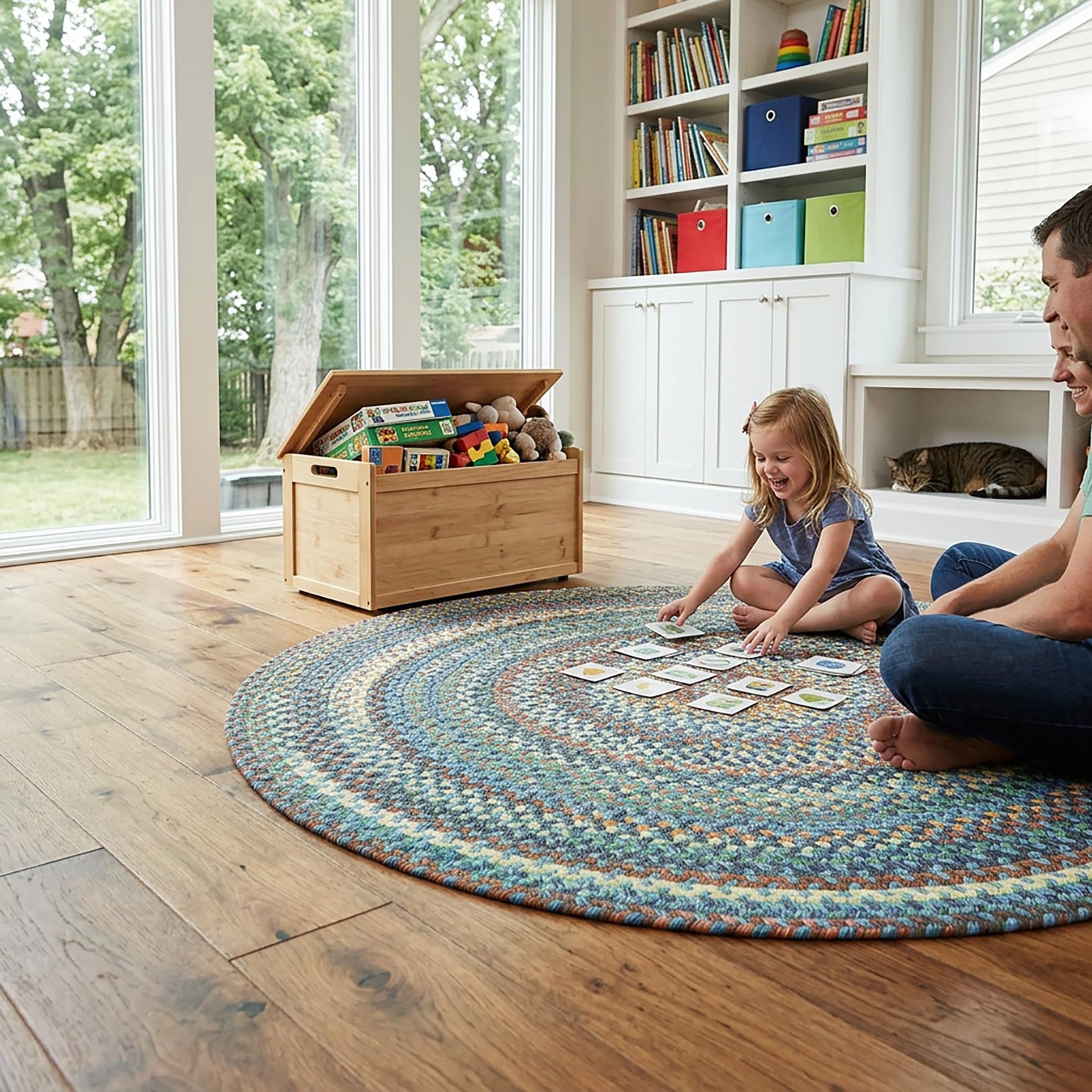 Capel American Heritage Legacy Blue 0' 36" Round Braided Rug