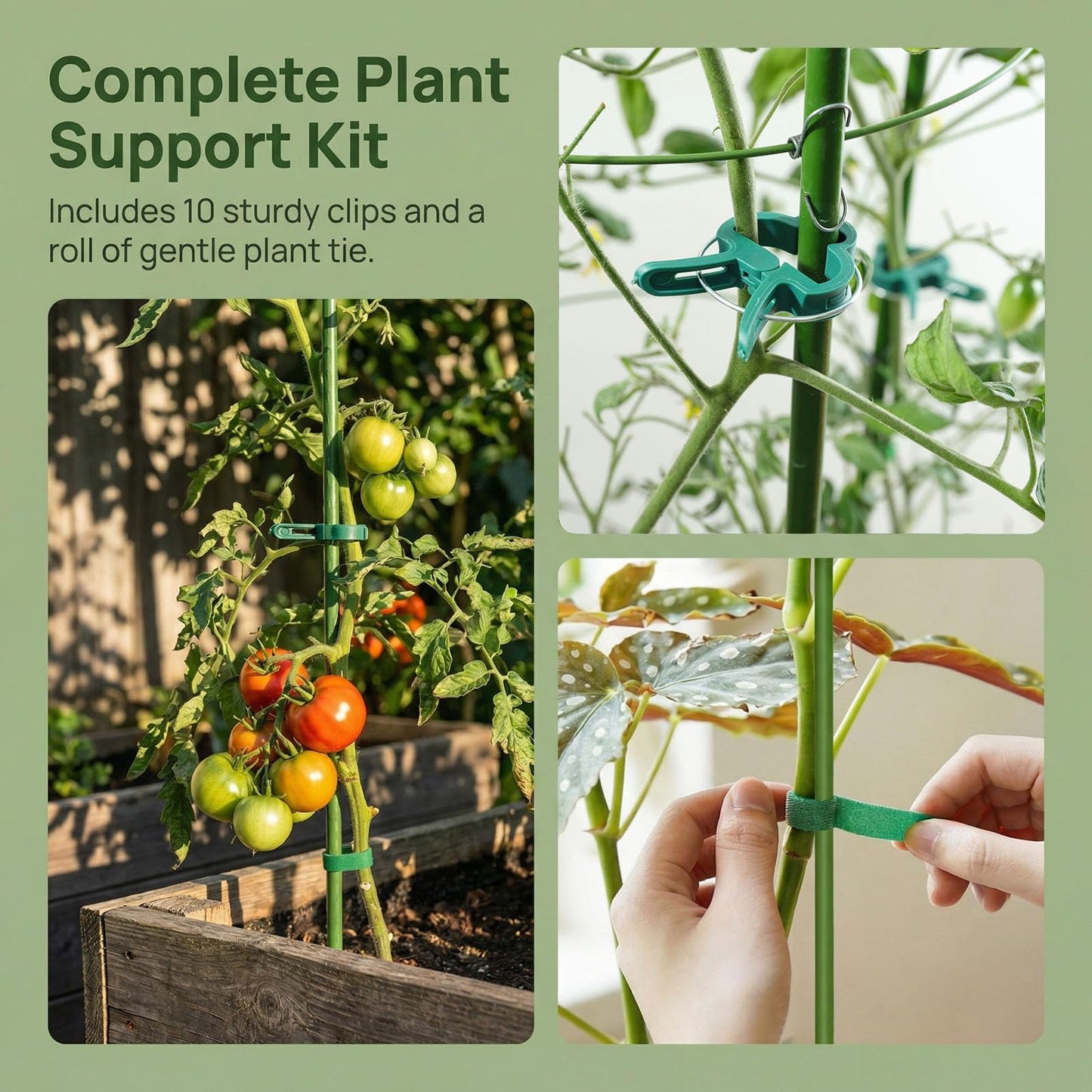 4 Pack Garden Tomato Cage for Pots, 24" Metal Tomatoes Cages Plant Support with Stable Support Rings (24")