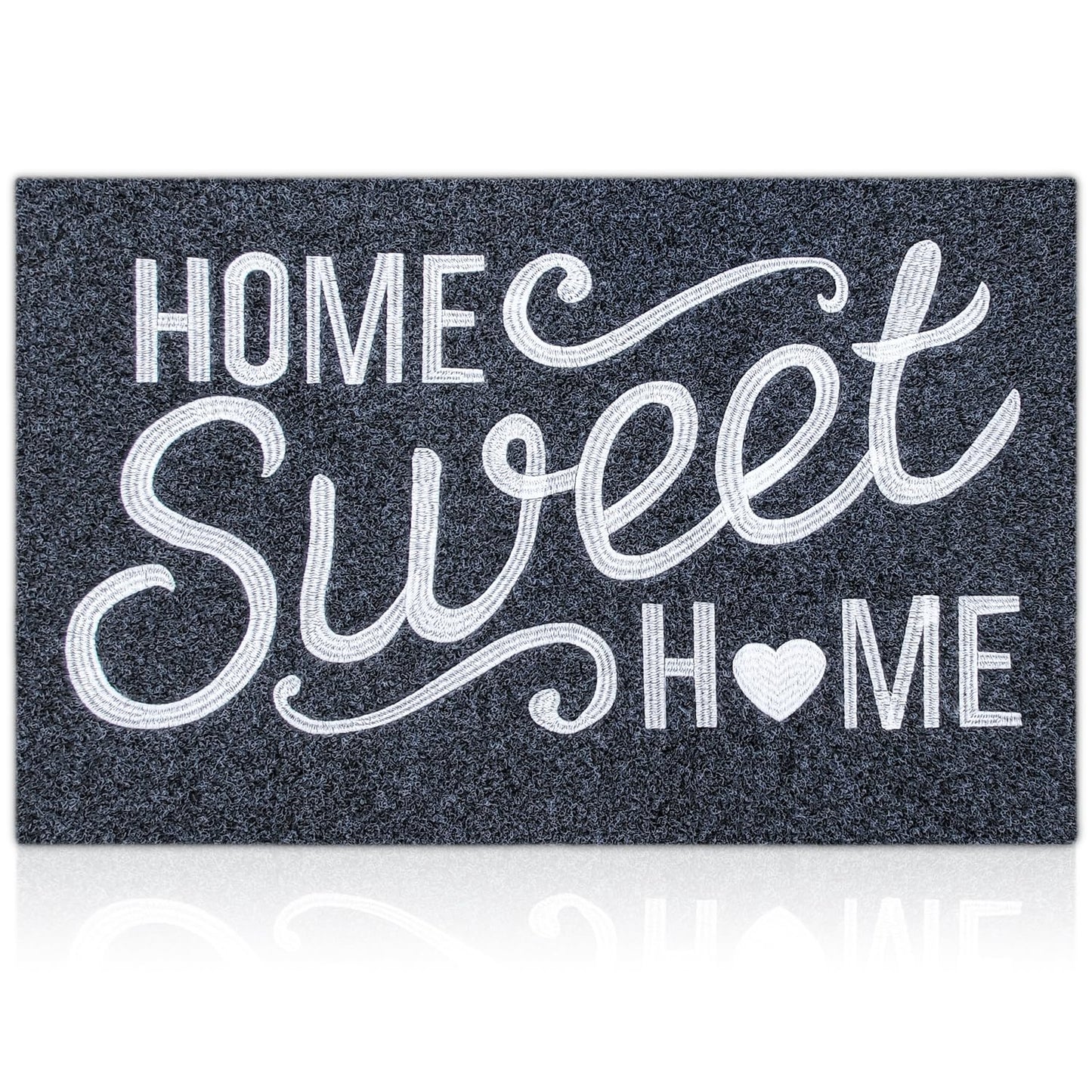 AAZZKANG Front Door Mat Non Slip Welcome Mats Outdoor Indoor Home Sweet Home Doormat with Rubber Backing Easy to Clean for Entrance High Traffic Areas Grey