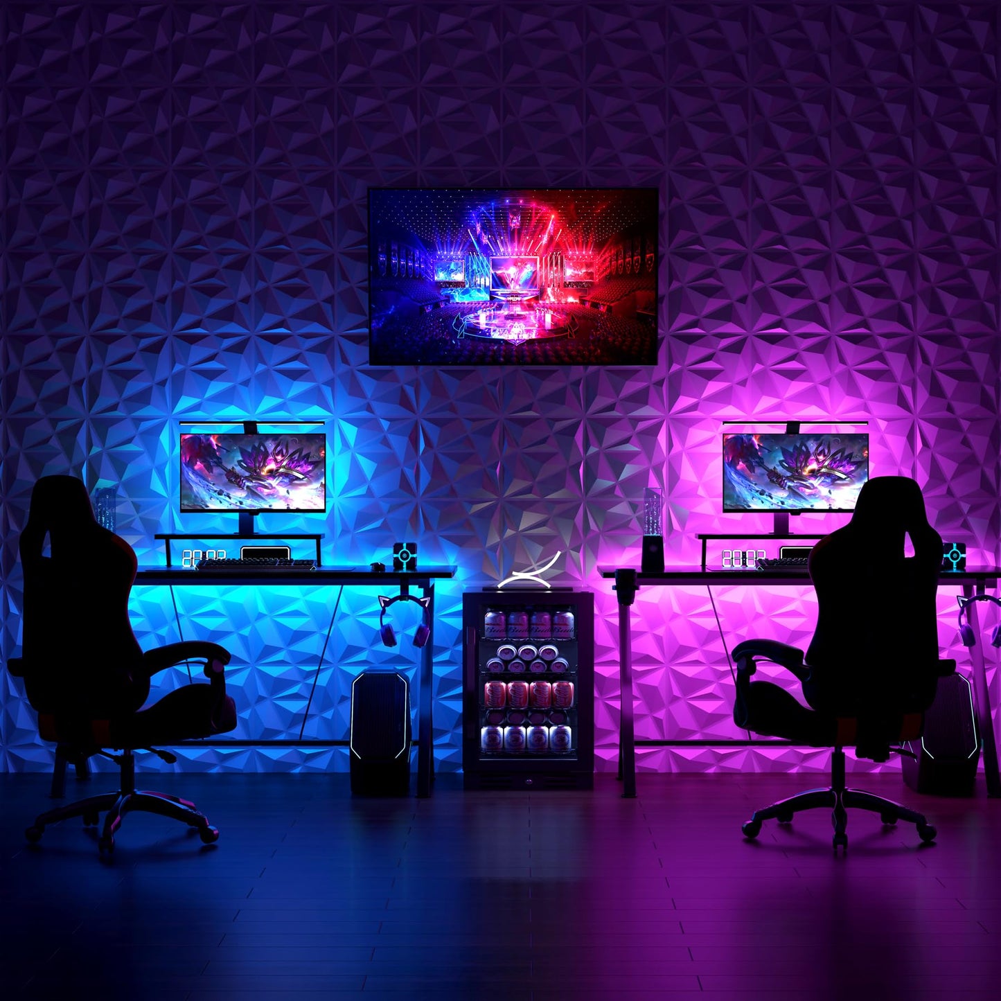 MIX3D 33 Pack 3D Wall Panels, Modern Diamond Textured Design for Interior Wall Decor in Living Room Bedroom Game Room Office Hotel, White, 12'' x 12'' Cover 32 Sq. Ft