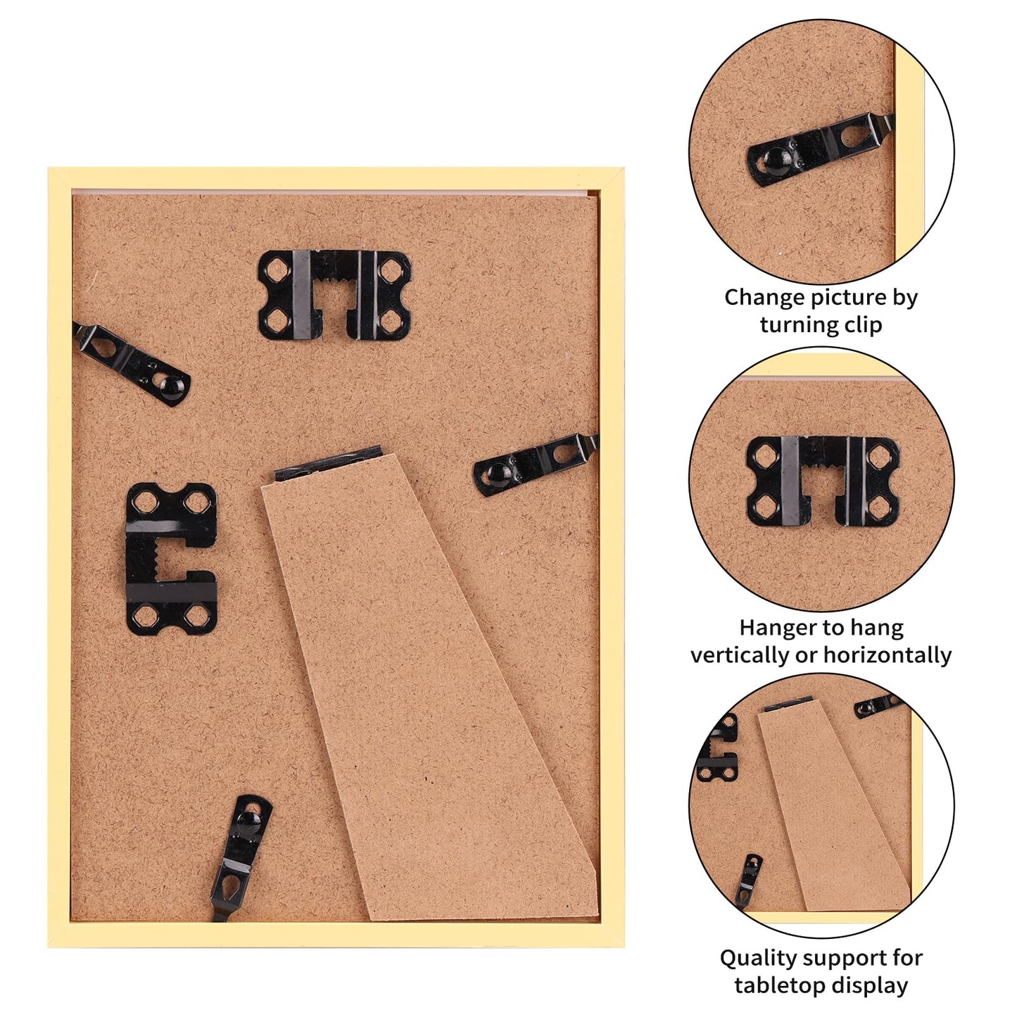 Giftgarden 16 Pack Gold Picture Frames for Multi Sizes Photos, Assorted Set Including Two 11x14, Two 8x10, Six 5x7, Six 4x6, Gallery Collage Frame for Wall or Tabletop Display