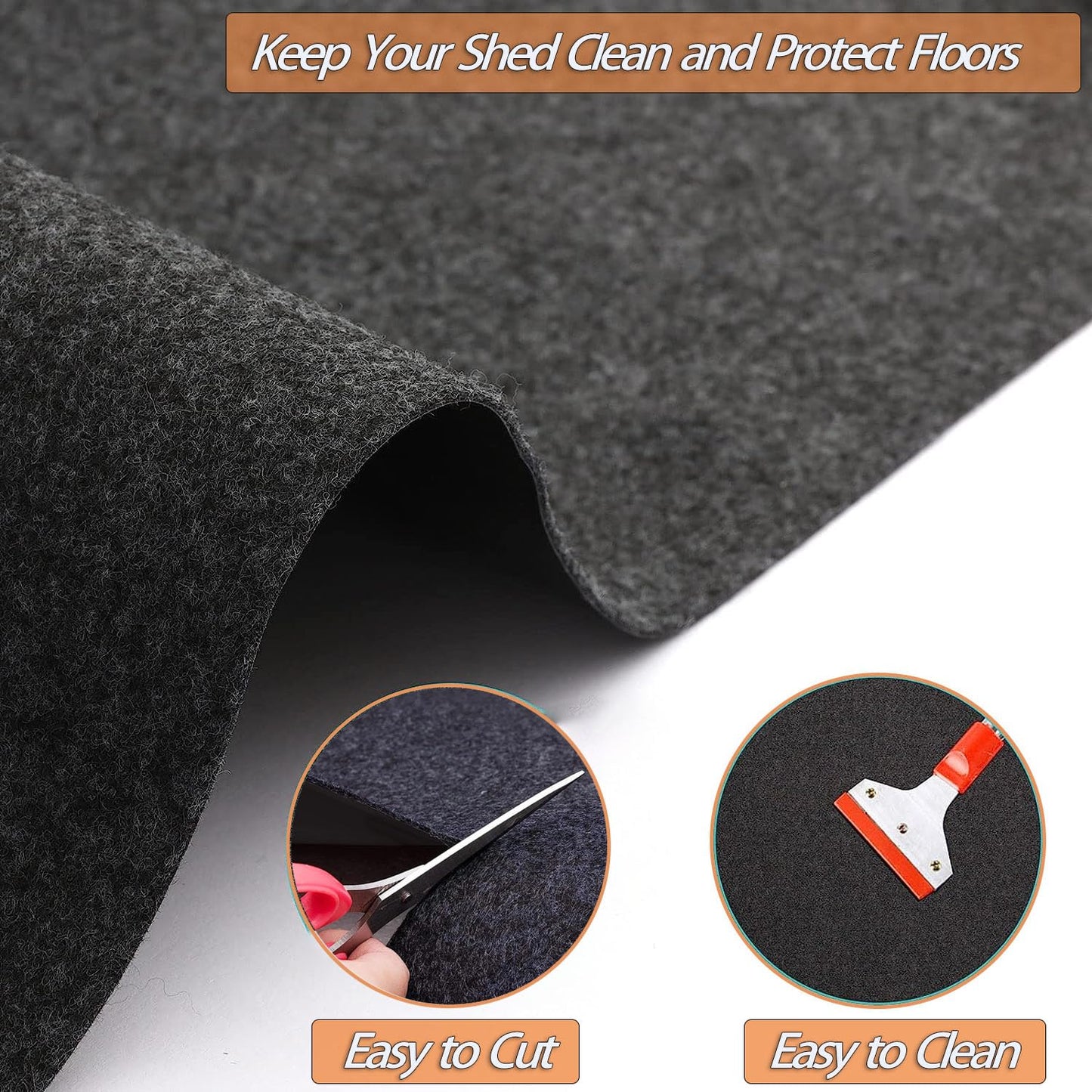 Ahpuhtan 10.2 * 8.2 FT Outdoor Storage Shed Mat, Waterproof Storage Shed Flooring Mat, Anti-Slip Patio Furniture Floor Scratch Prevention Mat, Dustproof Outdoor Carport Mat