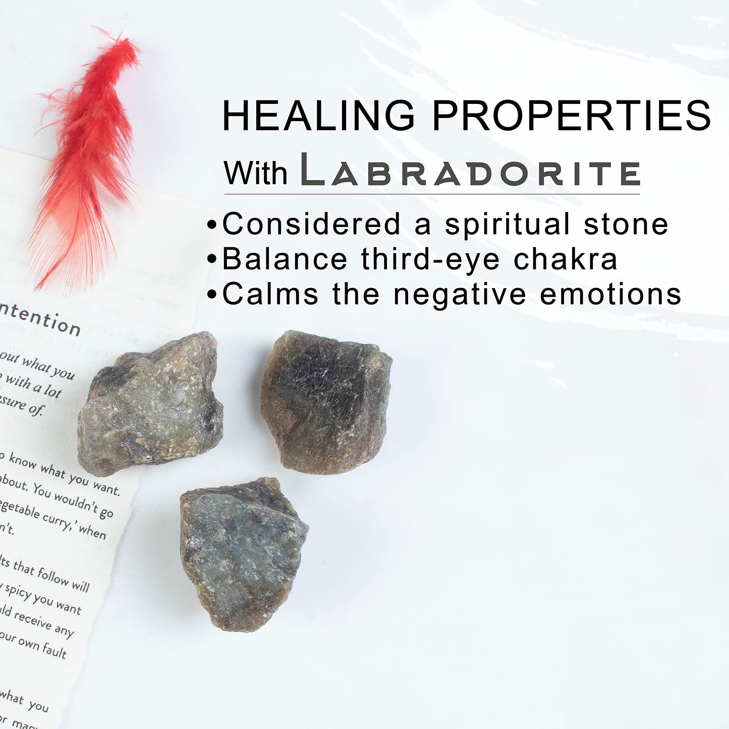 "650+ Carats, 3 Pc Labradorite Rock Rough Stone 2540 mm Raw Crystals Rock Crystals and Healing Stones Rough Gemstones Rock Collection for Beginners Used as Crystal Therapy, Meditation, Reiki"