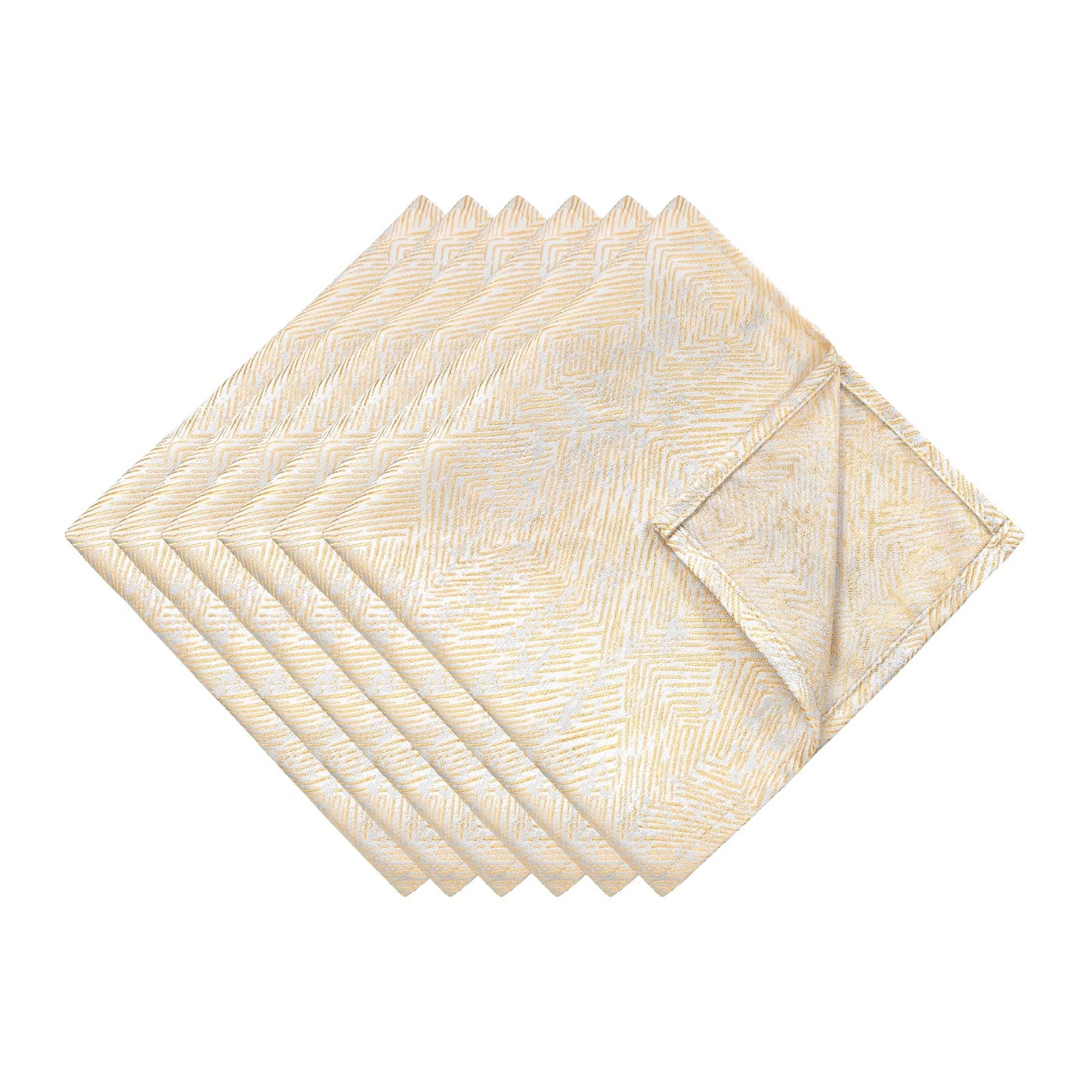 ZIWUROAD Beige Cloth Napkins Set of 6, Dinner Napkins Washable Soft Durable, Cotton Polyester Blend Yarn-Dyed Jacquard Napkin for Dining, Parties, Weddings, Holiday, 18x18 Inch - Beige