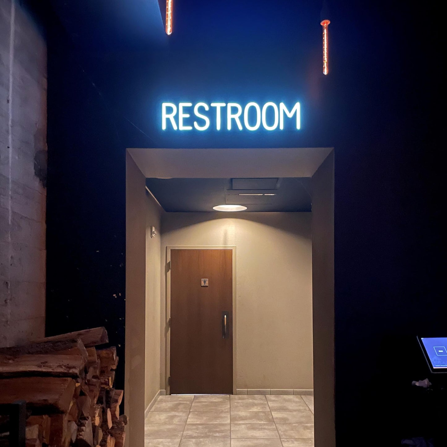 SpellBrite KITCHEN Sign | Directional Sign with Neon Look, Blue LED Light Source | 25.1" x 6.3"