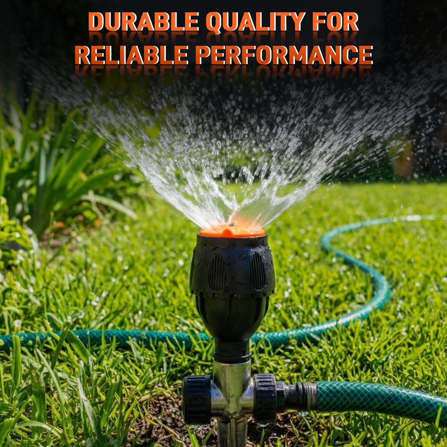 VIHOSE 4 Pack Flexible Gear Drive Sprinkler with Metal Spike Base Connectable Above Ground Sprinkler Watering System for Garden Plant Yard Lawn 360 Rotating Irrigation