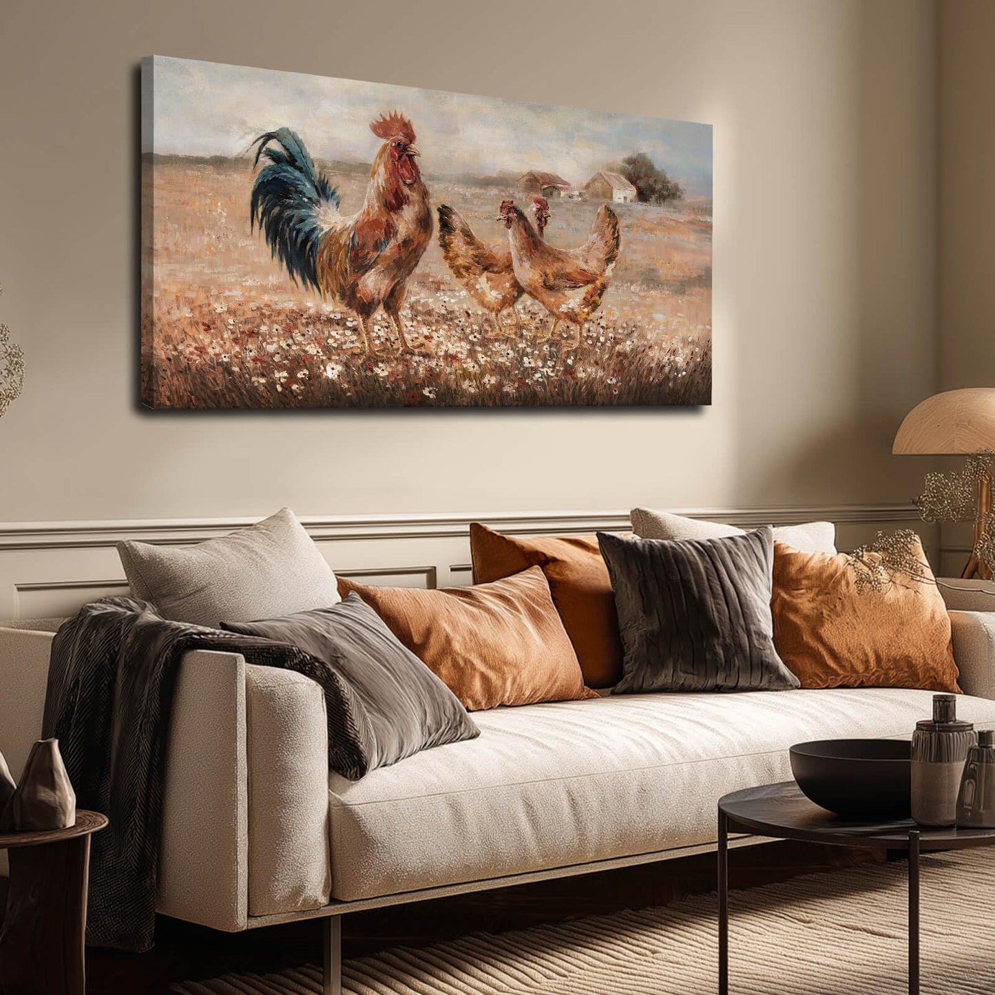 LEVERUP Animal Home Decor Browm Wall Art Flower wall Decorations for Dining Room Bedroom Office 20×40 Inchs Easy to Hang