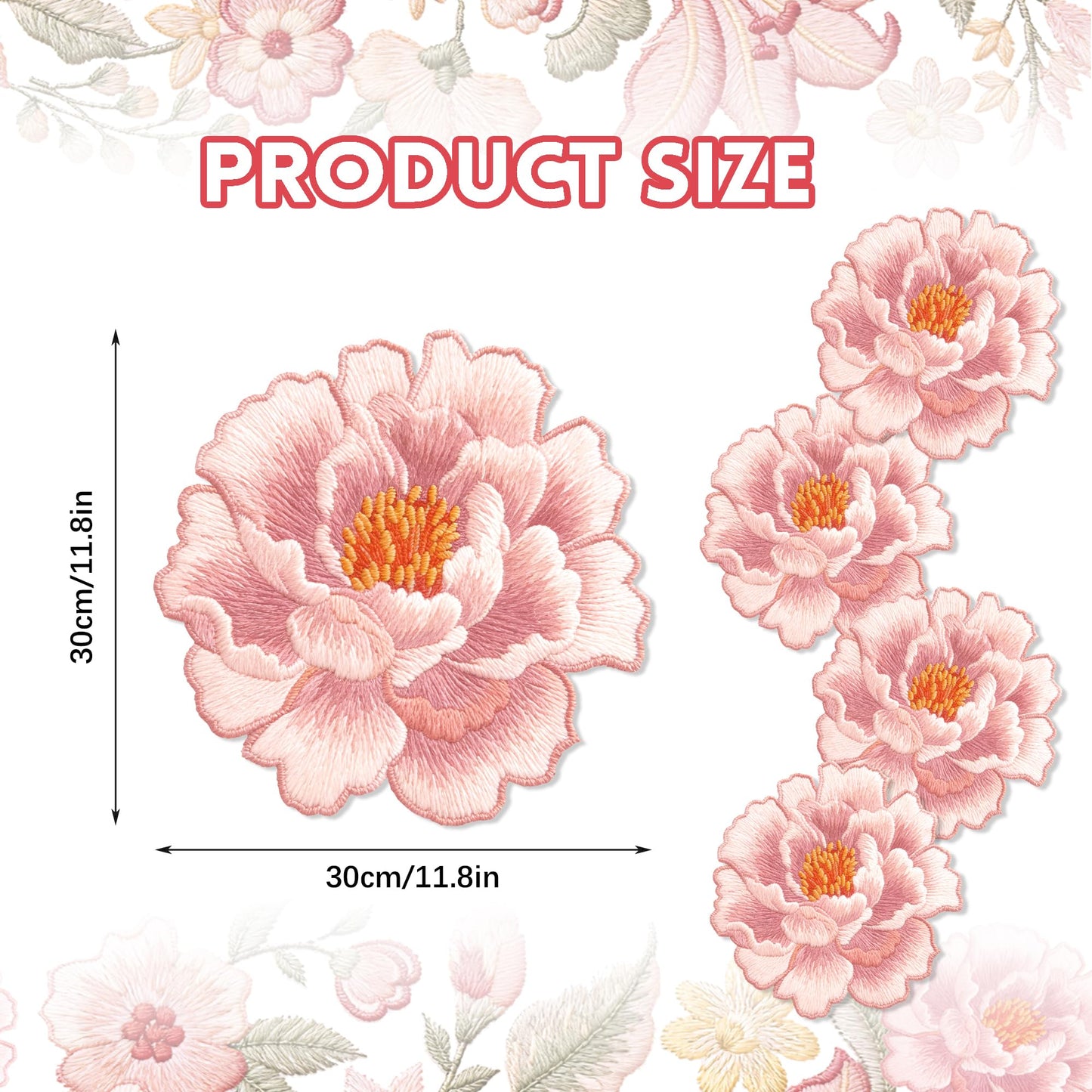 24 Disposable Floral Paper Placemats - Rose Flower Design for Tea Party Dining Table Decoration, Summer Wedding Receptions, Bridal Showers, Baby Showers, Birthday Celebrations, Garden Brunch Parties