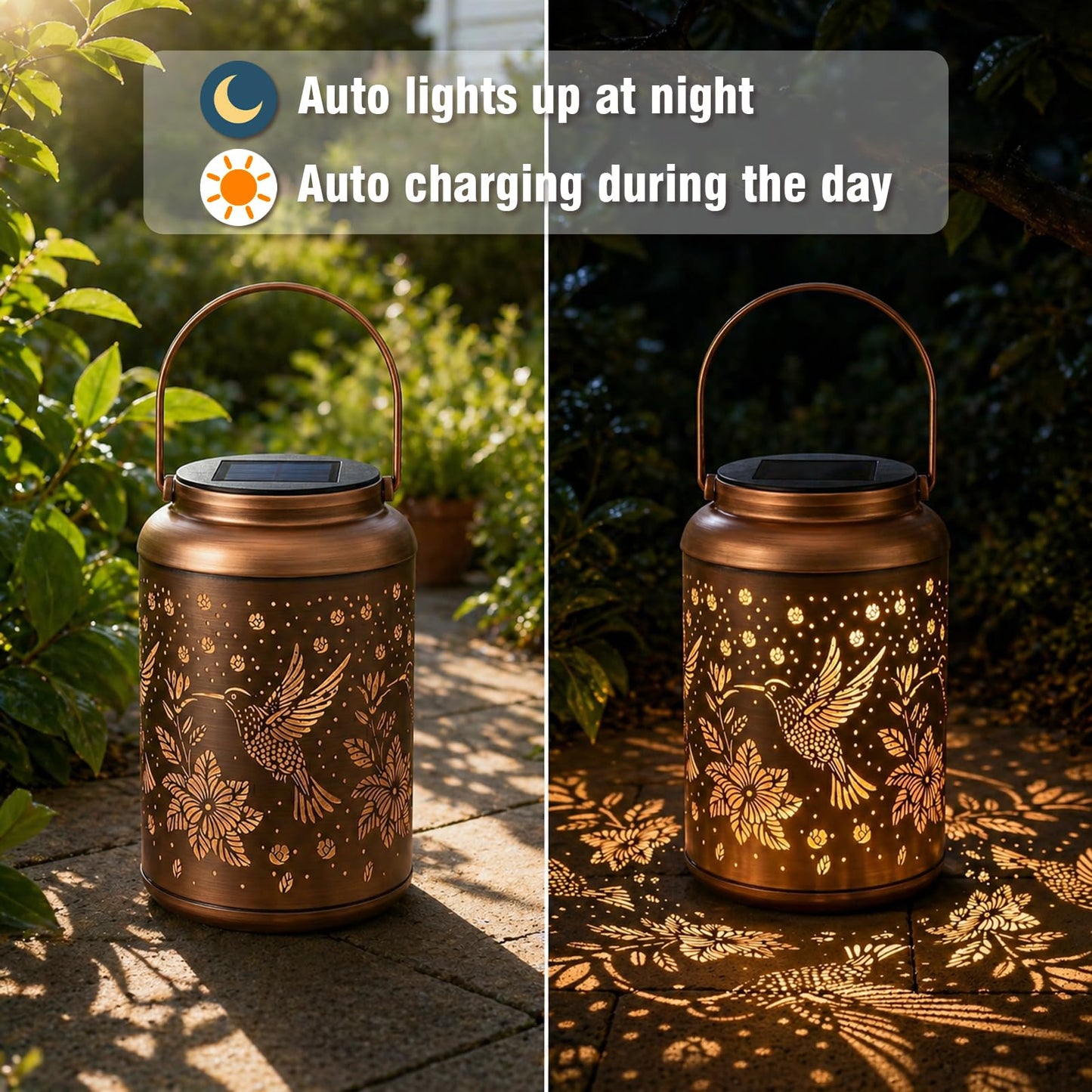 Mothers Day Gifts for Mom Grandma - Birthday Day Gifts for Women, Hummingbird Solar Lantern Outdoor Waterproof, Garden Decor
