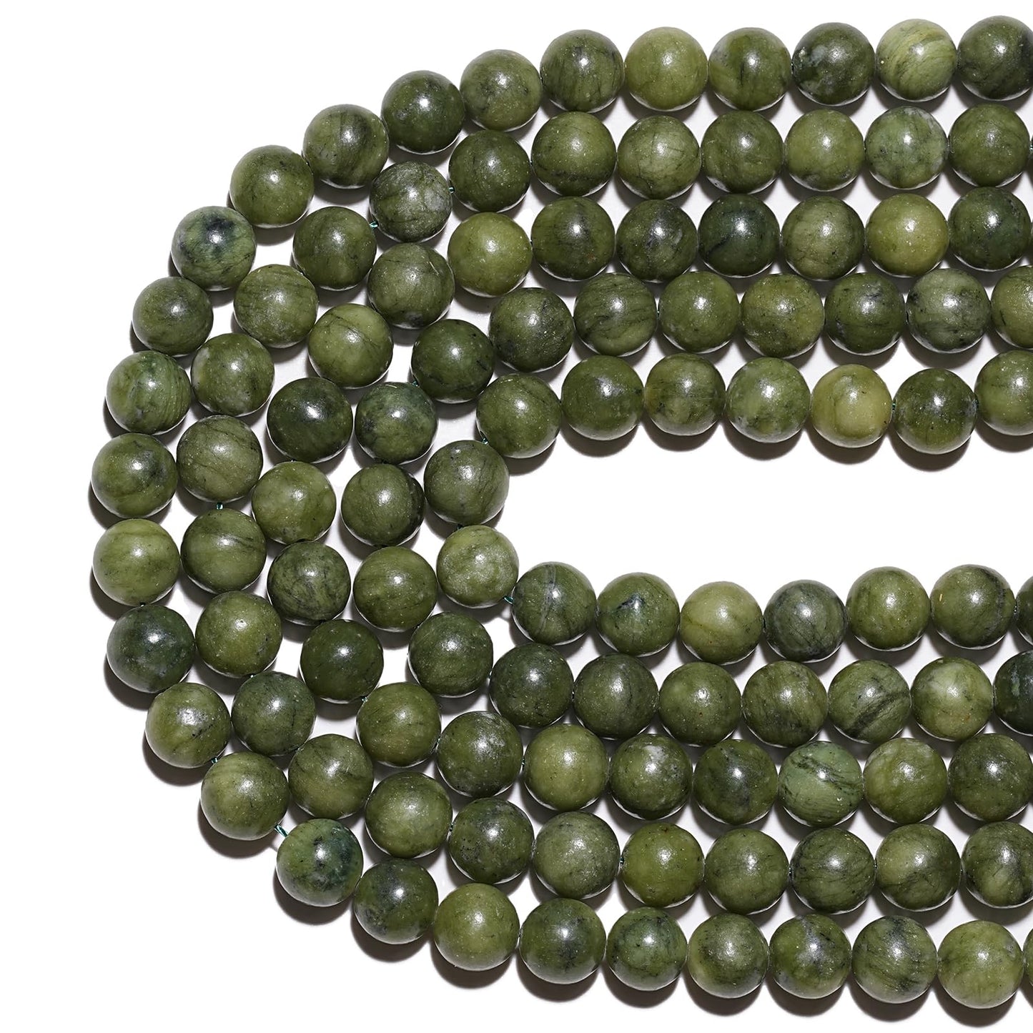 10mm Natural Taiwan Jade Gemstone Beads Polished Round Smooth Stone Beads for Bracelets Jewelry Making 15inch Loose Beads