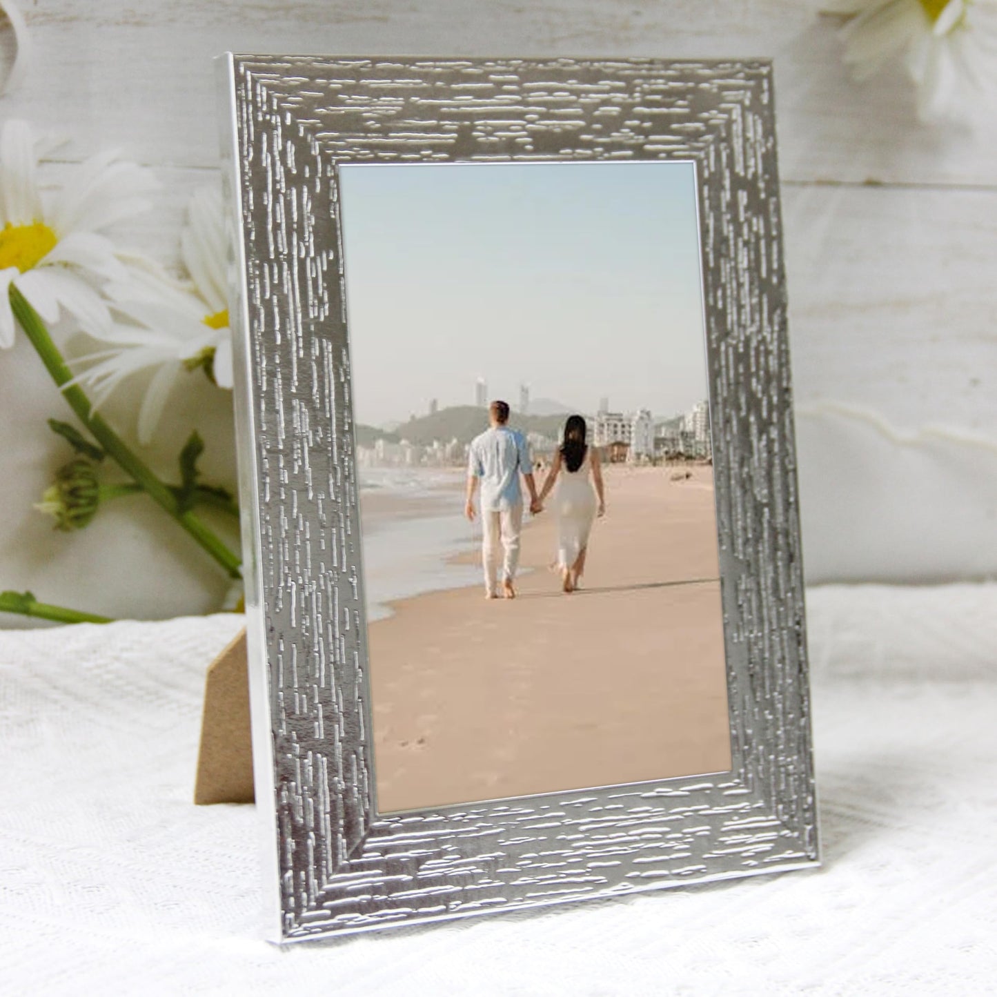 Modern Photo Frame for Wall & Desk Display, Durable Frame for Family Photos, Decorative Picture Frame Set for Home & Office, Easy to Use(Silver 3.5x5in)