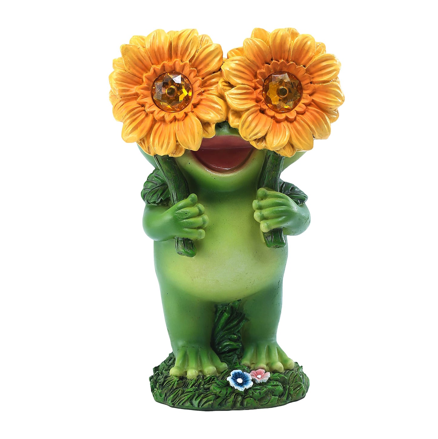CFFOWNUG Outdoor Frog Garden Statue: Yard Decoration with Solar Light Funny Frog Sunflower Gifts for Women Mother's Day Housewarming Gift