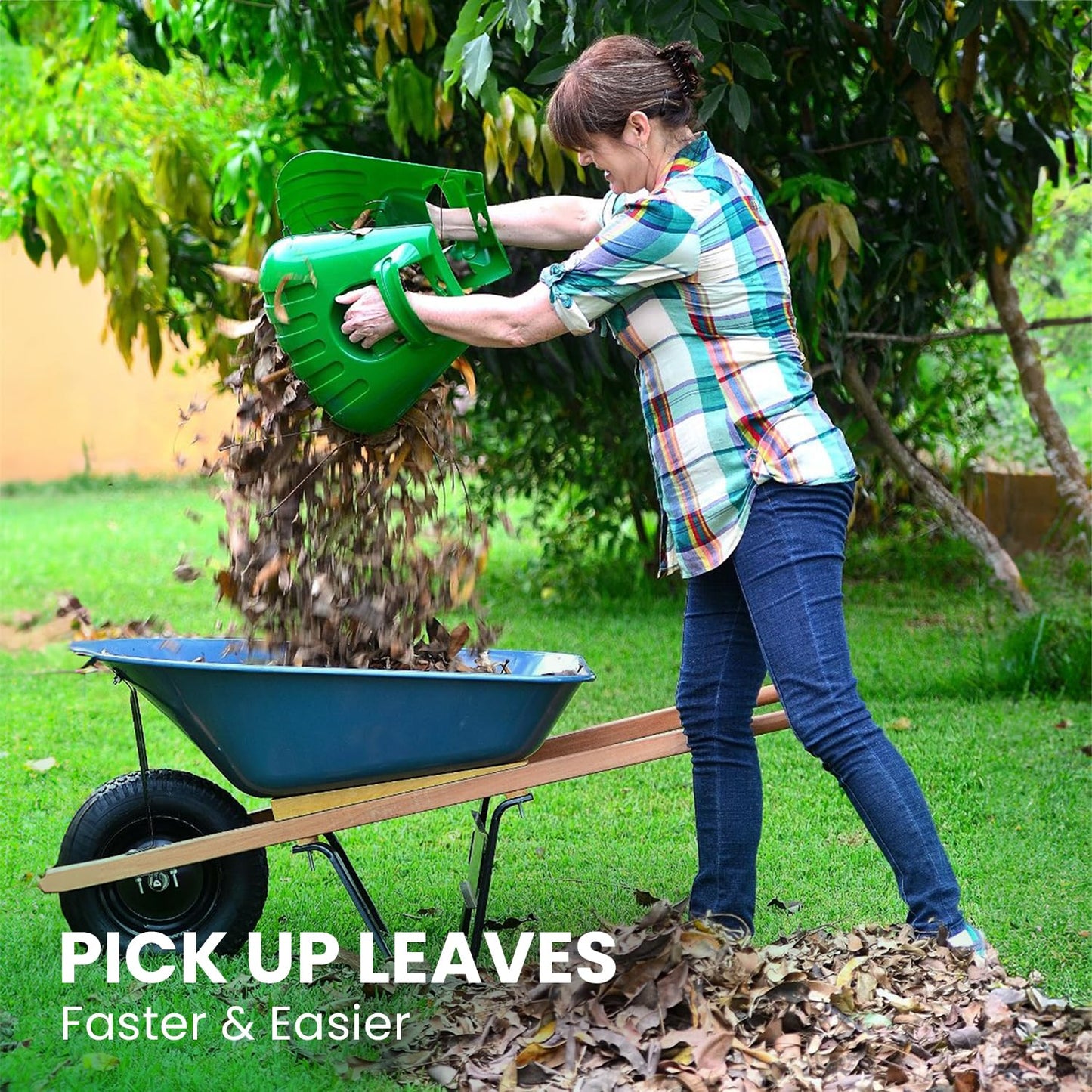 GARDEASE Leaf Scoops: Premium Ergonomic Large Hand Held Rakes for Fast Leaf, Lawn & Grass Removal (1 Pair)