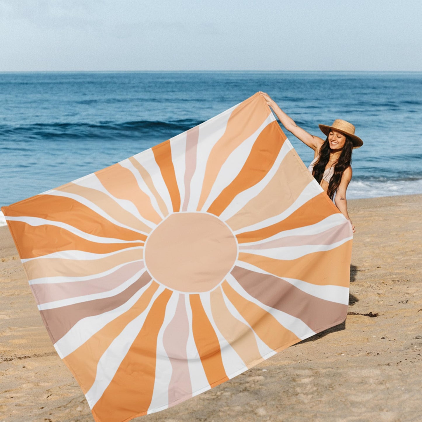 Beach Blanket Waterproof Sandproof, Extra-Large Picnic Blankets with Stakes & Travel Bag, Lightweight, Quick-Dry, Compact Beach Mat for Outdoors, Camping, Beach, Trips – Summer Vacation Essentials