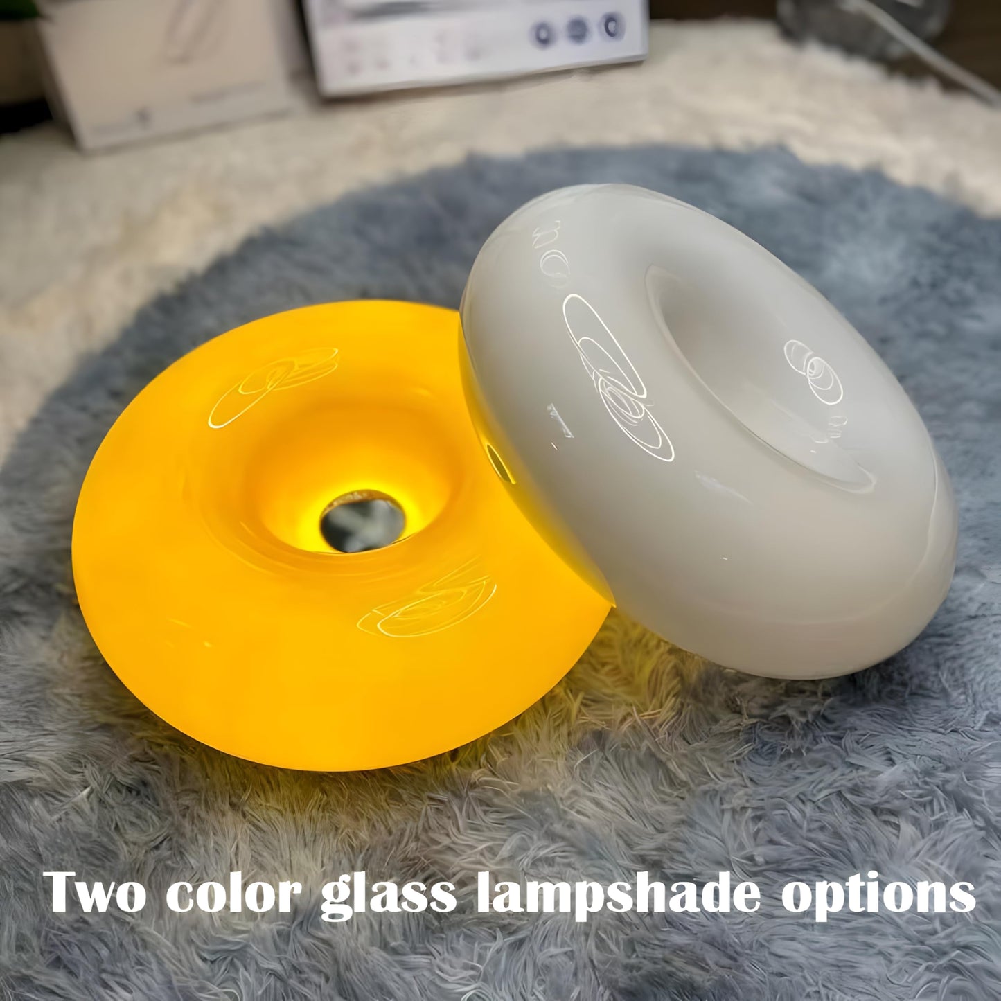 MIXL - Creative Design White Donut Lamp, Plug-in Wall Sconse Or Table Lamp Dual Use Atmosphere Lamp, Modern Infinitely Dimmable White Wall Lamp Desk Light for Corridor, Bedsided Or Warm Decoration