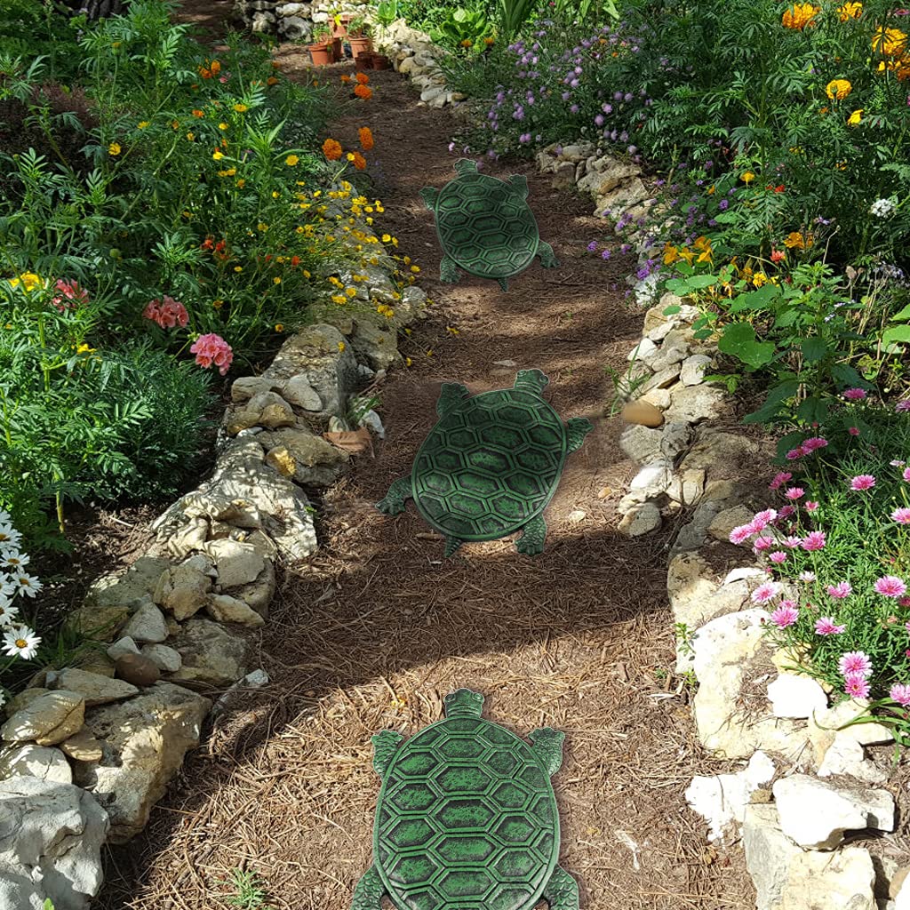 MDLUU Cast Iron Stepping Stone, Turtle Stepping Stone, Decorative Tortoise Flagstone for Lawn, Yard, Garden Walkway