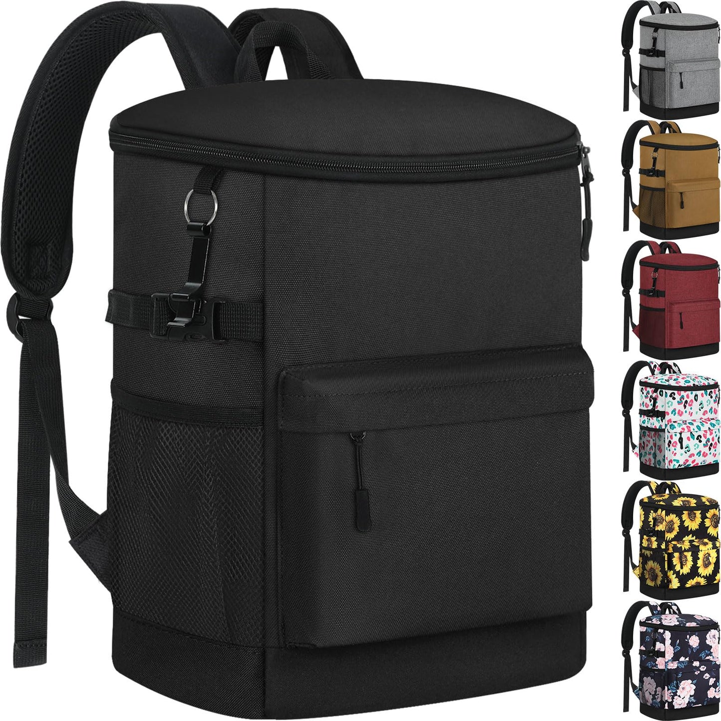 Tenot Cooler Backpack 33 Cans Backpack Coolers Insulated Leak Proof Soft Beach Cooler Bag for Men Women Ice Chest Backpack Camping Hiking Picnic Travel Cooler Lunch Backpack Black