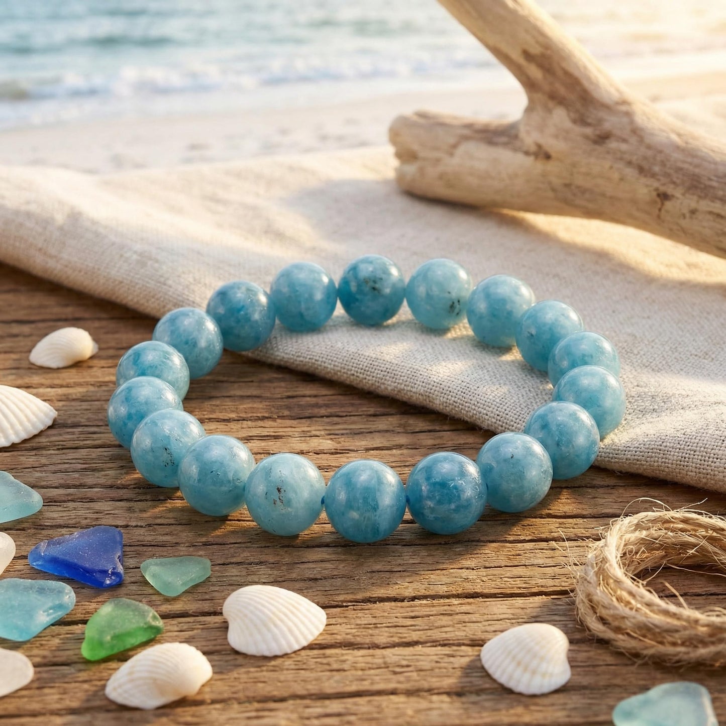 Yochus 45pcs Blue Chalcedony Stone Beads，8mm Healing Power Natural Stone Round Loose Beads for Jewelry Making Earring Necklace DIY Crafts