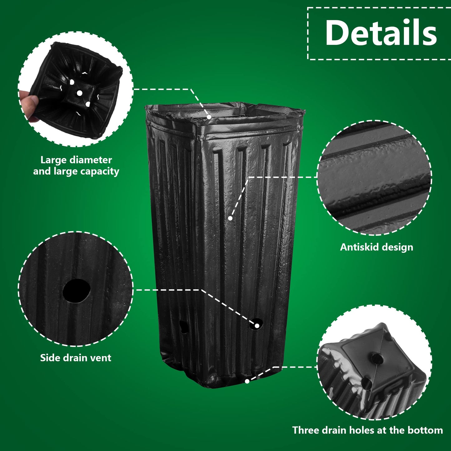 Iceyyyy 20Pcs Tall Tree Pots,Plastic Deep Nursery Treepots,7.8" Tall Seedling Flower Plant Container Pots for Indoor Outdoor Garden Plants (20pcs)